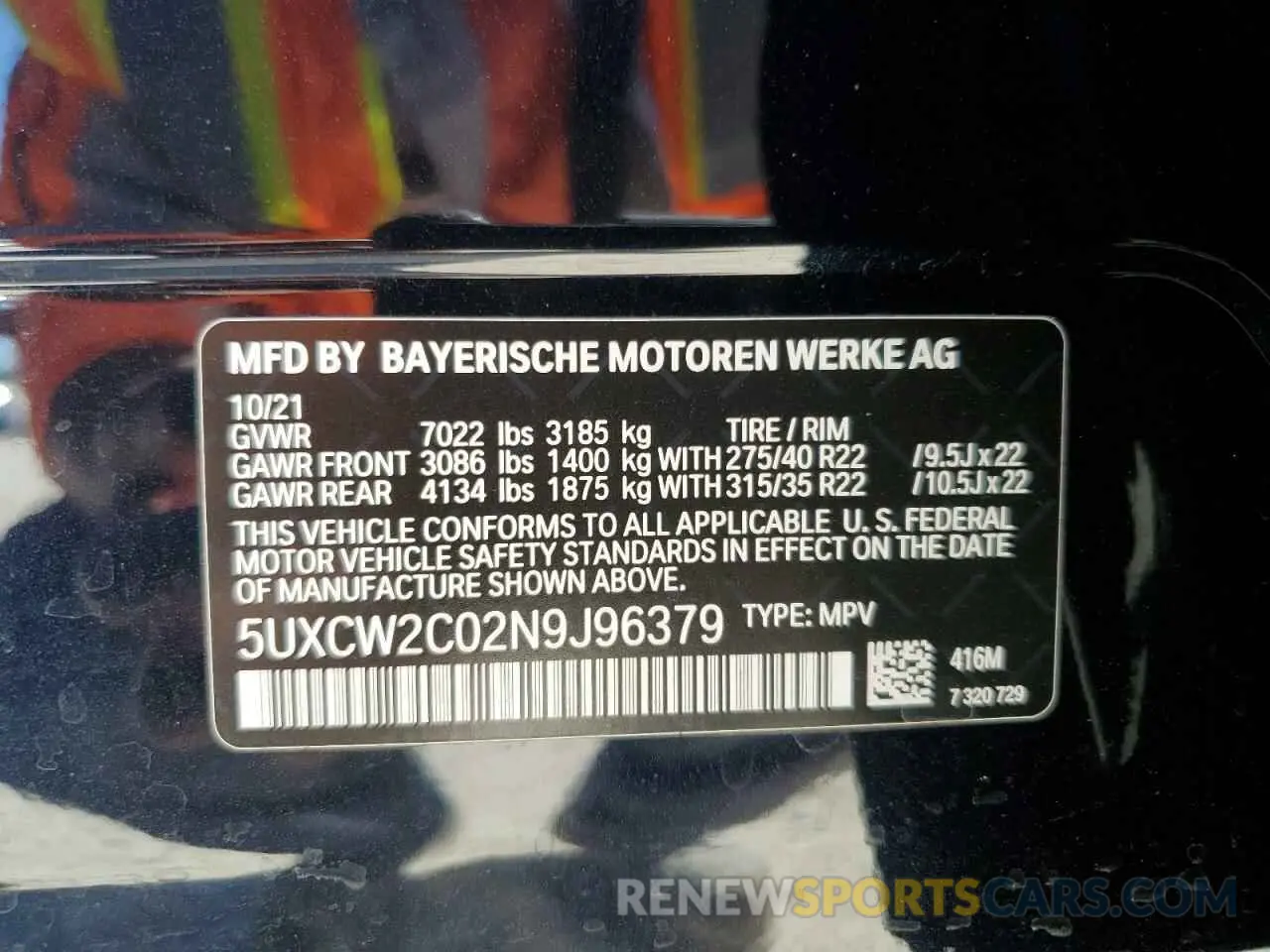 16 Photograph of a damaged car 5UXCW2C02N9J96379 BMW X7 2022