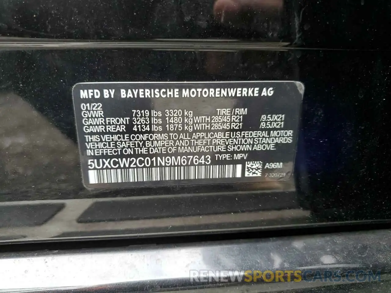 12 Photograph of a damaged car 5UXCW2C03N9J71216 BMW X7 2022