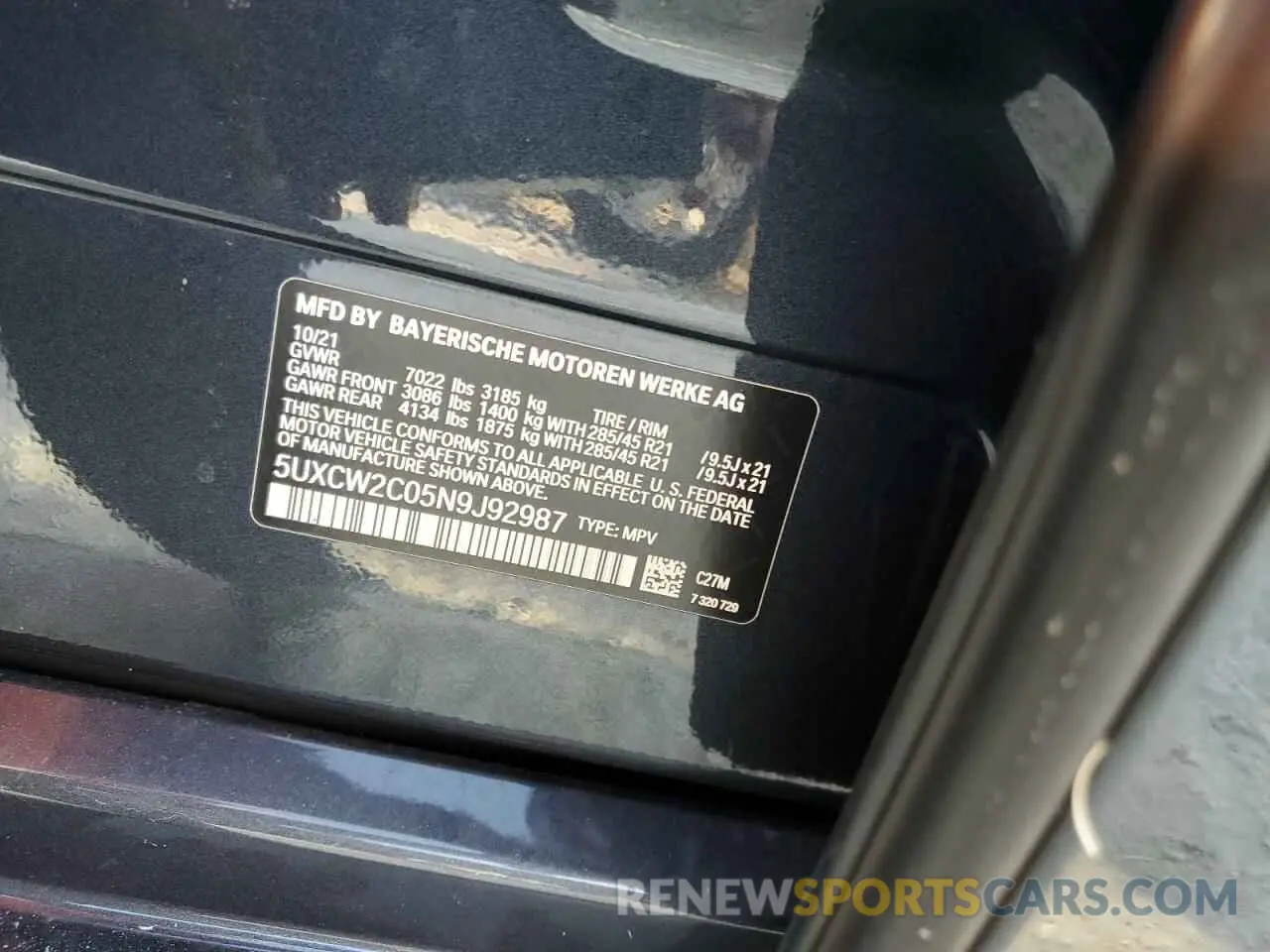 14 Photograph of a damaged car 5UXCW2C05N9J92987 BMW X7 2022