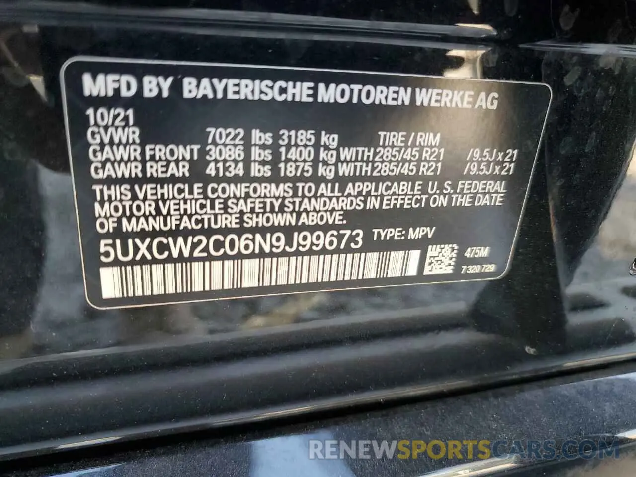13 Photograph of a damaged car 5UXCW2C06N9J99673 BMW X7 2022