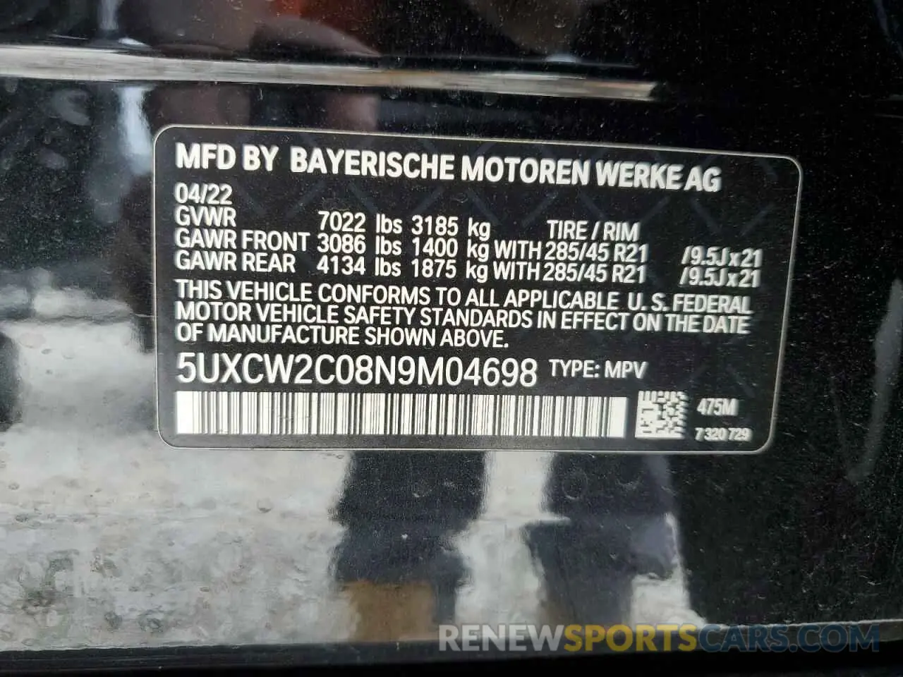 14 Photograph of a damaged car 5UXCW2C08N9M04698 BMW X7 2022