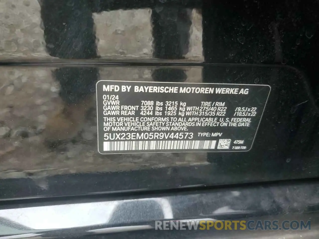 15 Photograph of a damaged car 5UX23EM05R9V44573 BMW X7 2024