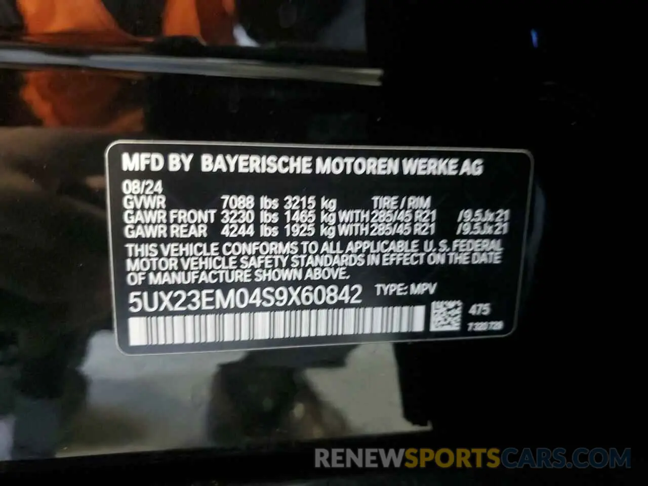 13 Photograph of a damaged car 5UX23EM04S9X60842 BMW X7 2025