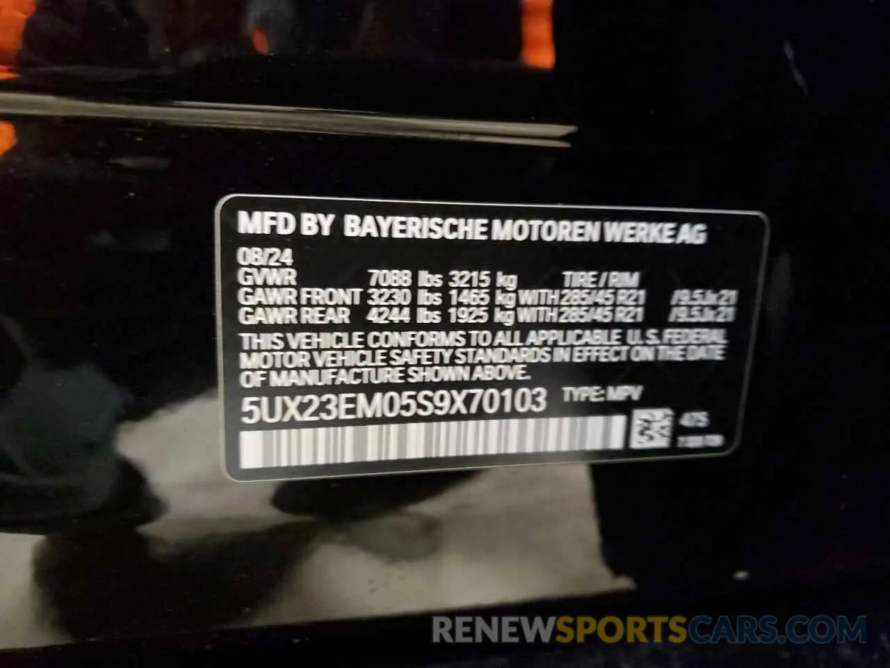 14 Photograph of a damaged car 5UX23EM05S9X70103 BMW X7 2025