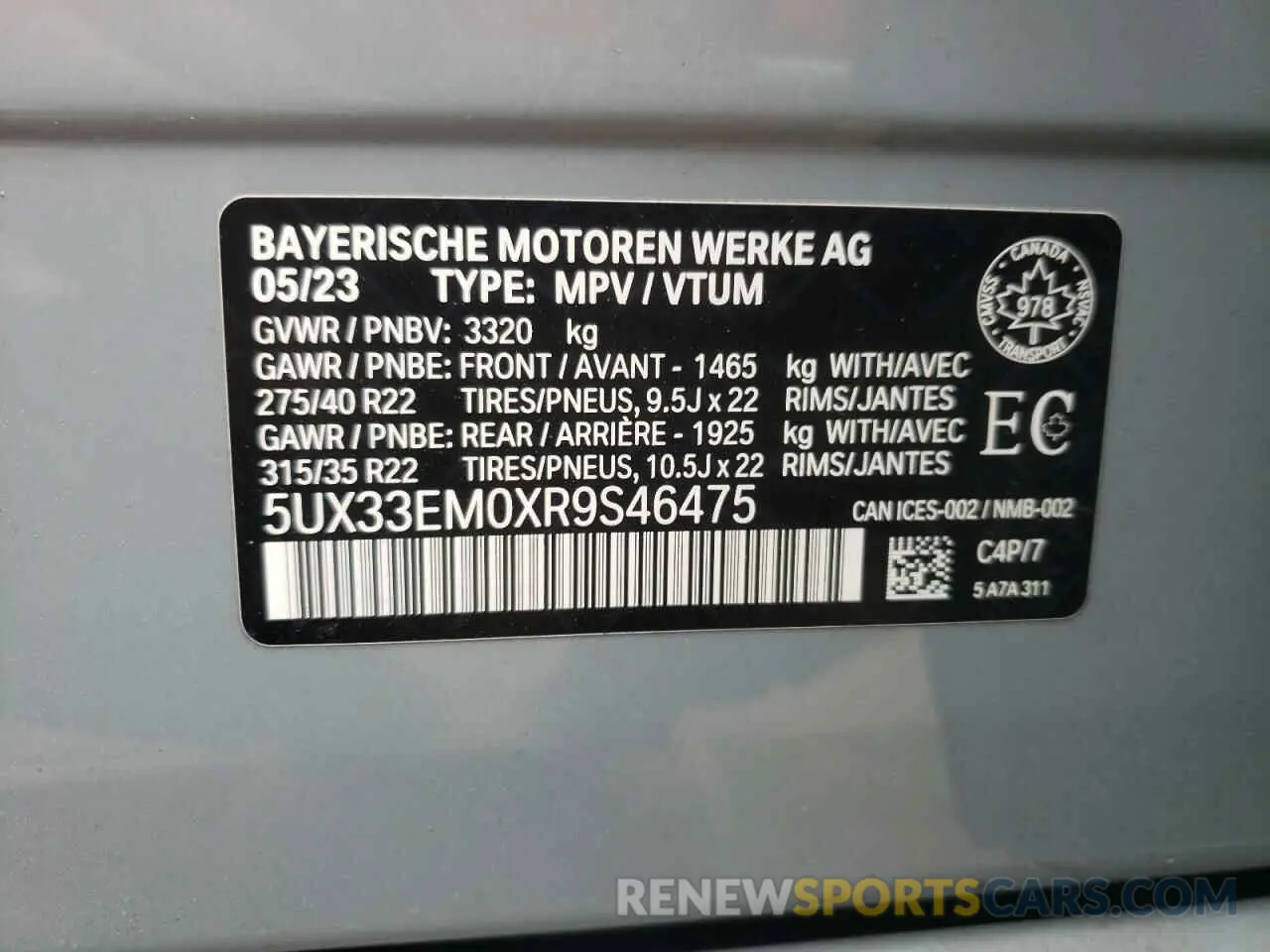 12 Photograph of a damaged car 5UX33EM0XR9S46475 BMW X7 M60I 2024