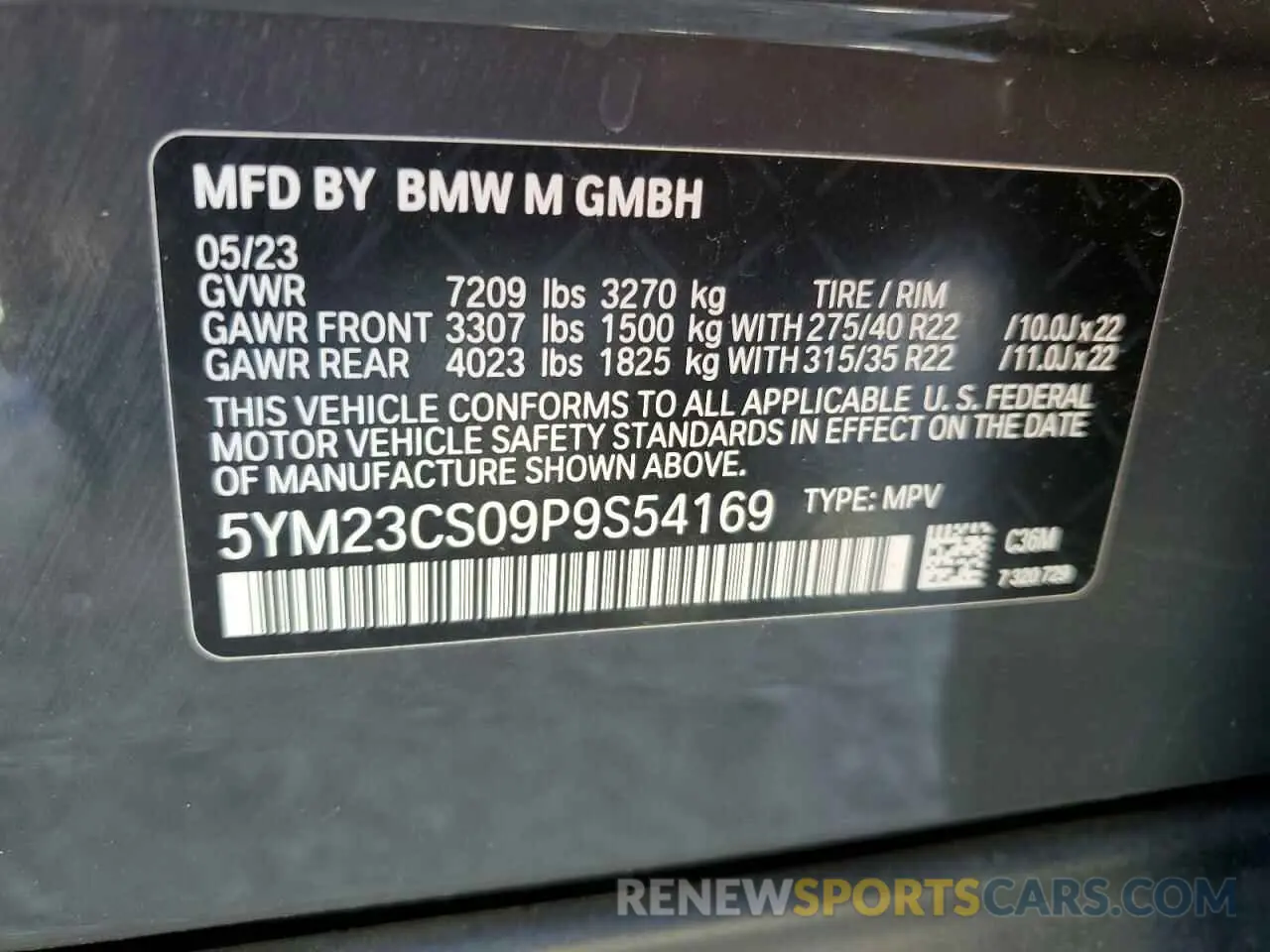 16 Photograph of a damaged car 5YM23CS09P9S54169 BMW XM 2023
