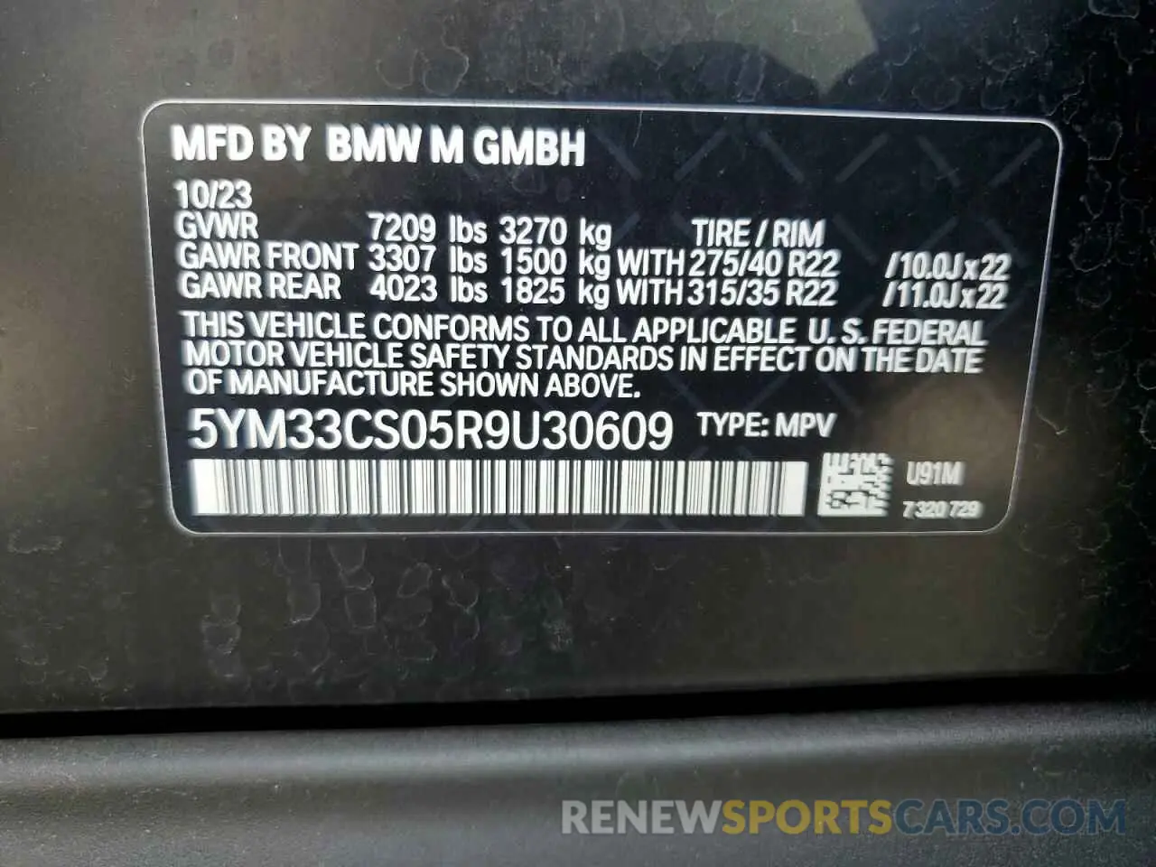 13 Photograph of a damaged car 5YM33CS05R9U30609 BMW XM LABEL 2024