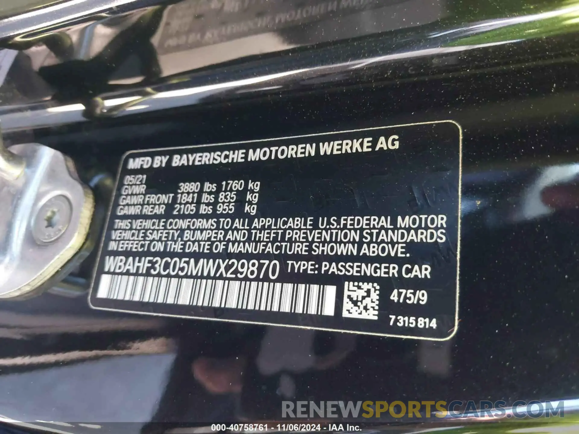 9 Photograph of a damaged car WBAHF3C05MWX29870 BMW Z4 2021