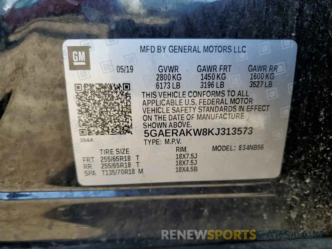 13 Photograph of a damaged car 5GAERAKW8KJ313573 BUICK ENCLAVE 2019