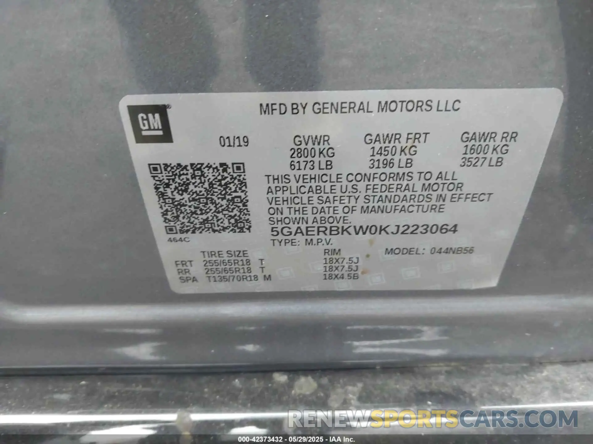 9 Photograph of a damaged car 5GAERBKW0KJ223064 BUICK ENCLAVE 2019