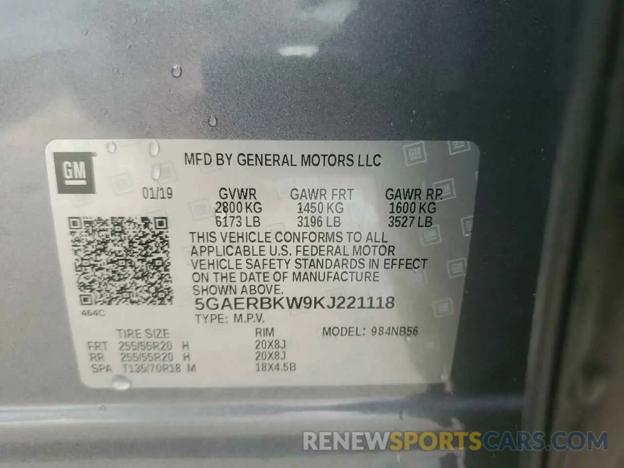14 Photograph of a damaged car 5GAERBKW9KJ221118 BUICK ENCLAVE 2019