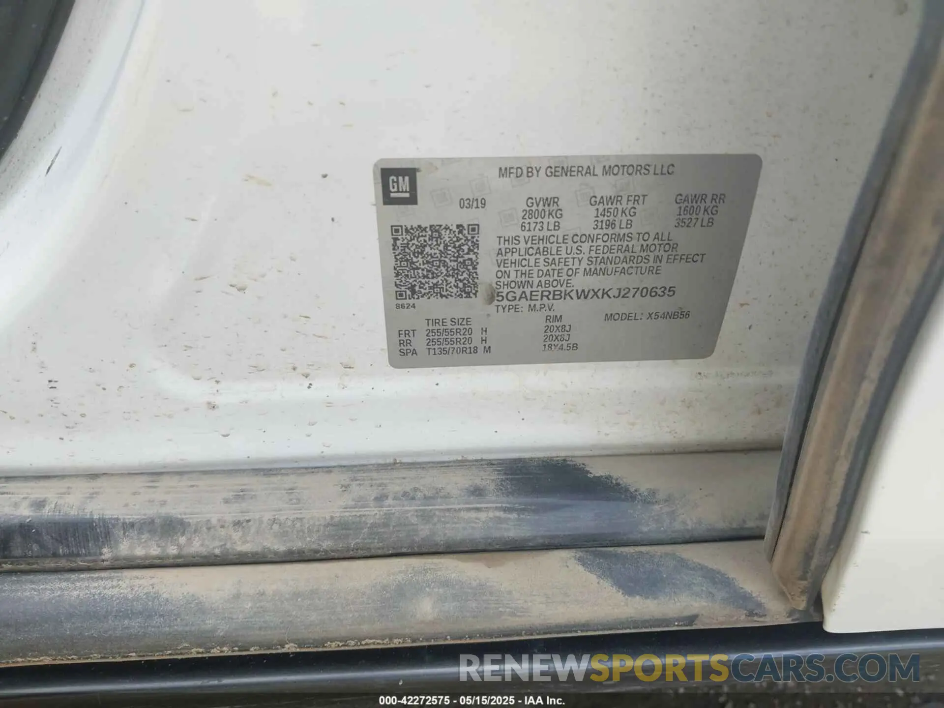 9 Photograph of a damaged car 5GAERBKWXKJ270635 BUICK ENCLAVE 2019