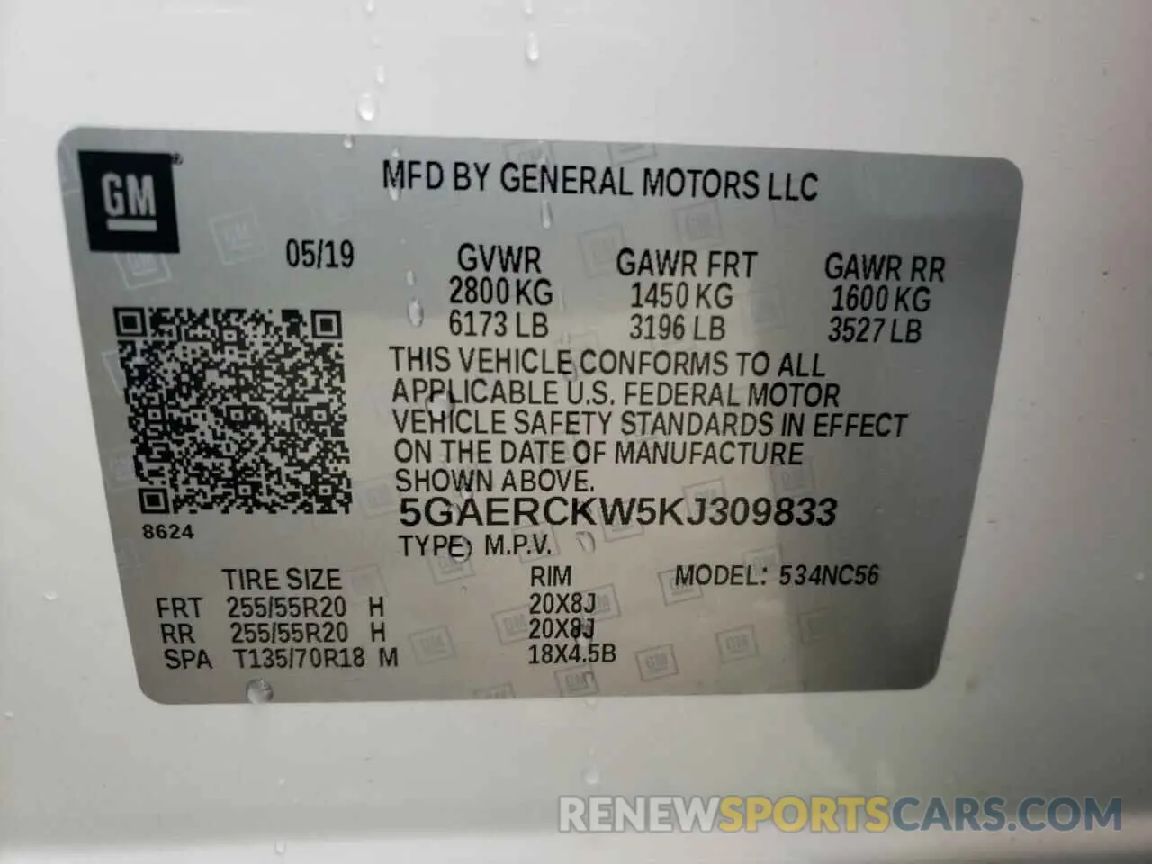 14 Photograph of a damaged car 5GAERCKW5KJ309833 BUICK ENCLAVE 2019
