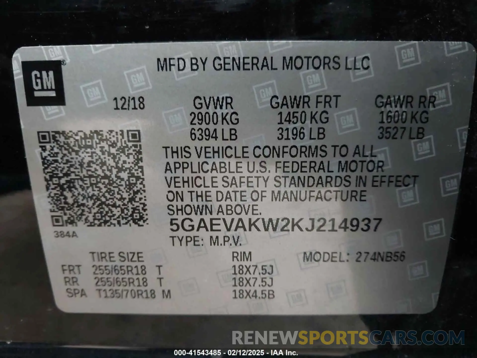 9 Photograph of a damaged car 5GAEVAKW2KJ214937 BUICK ENCLAVE 2019