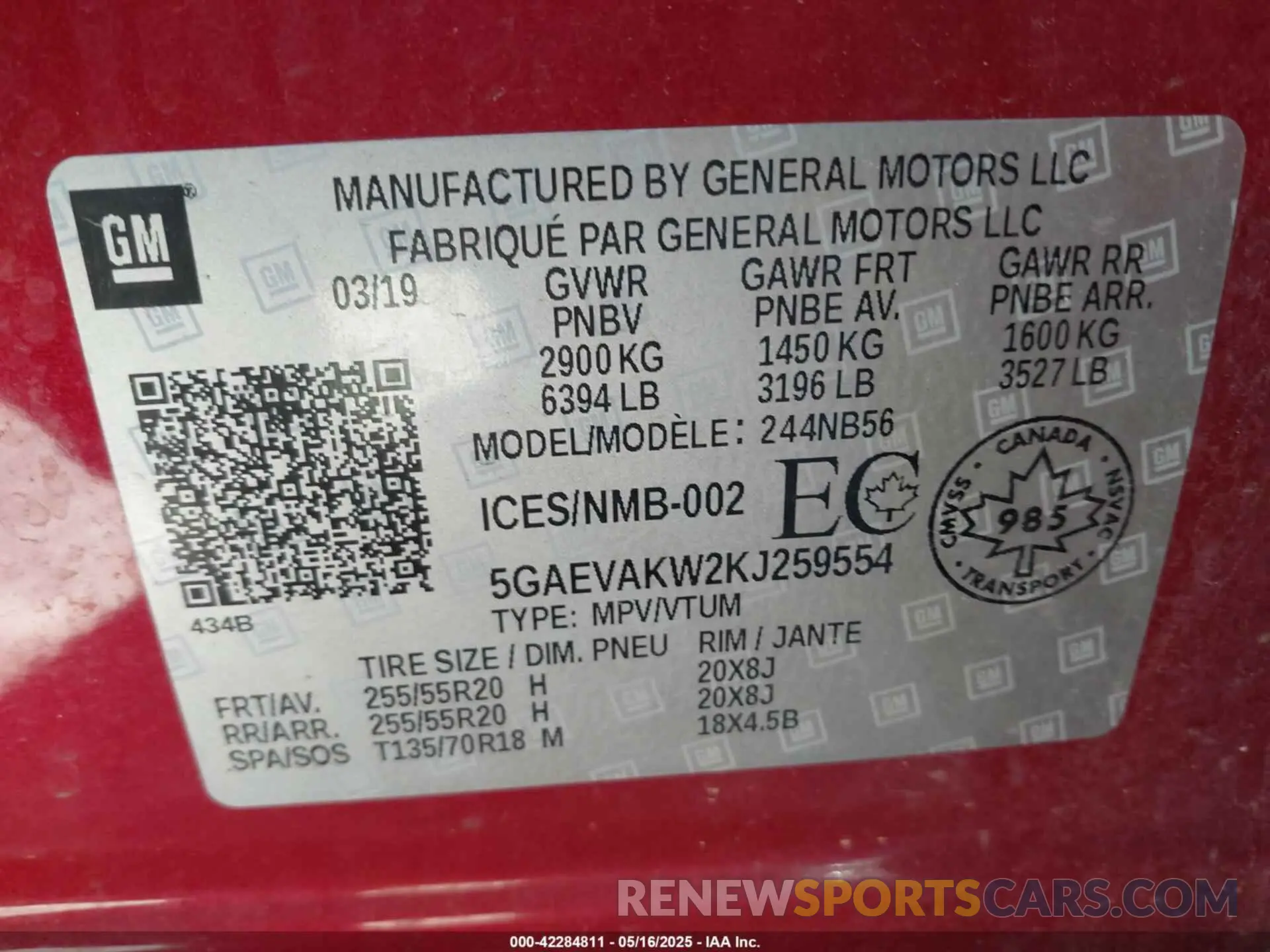 9 Photograph of a damaged car 5GAEVAKW2KJ259554 BUICK ENCLAVE 2019