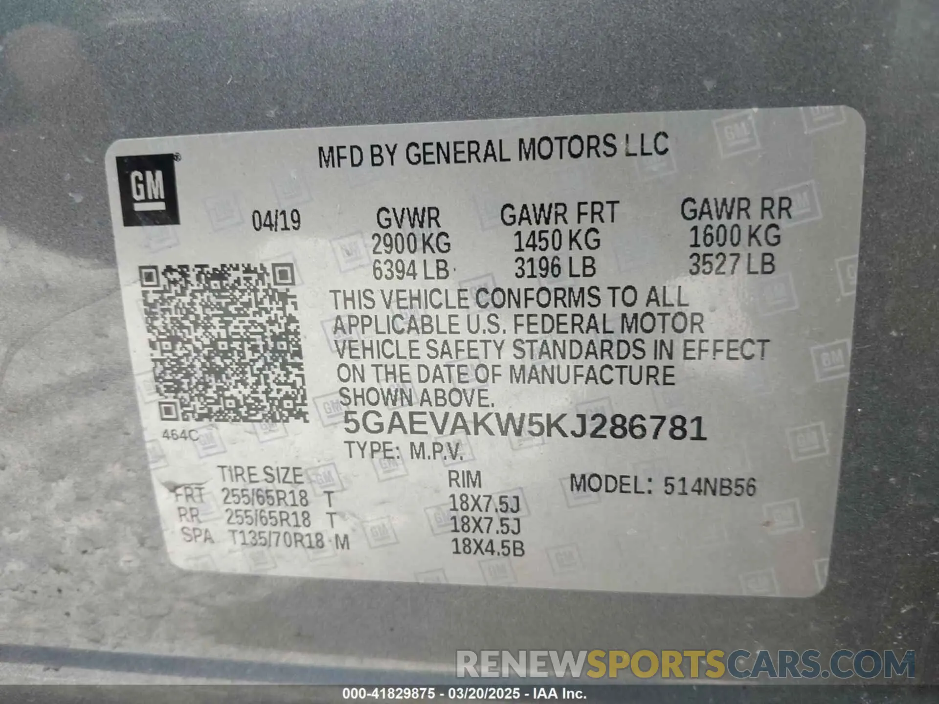 9 Photograph of a damaged car 5GAEVAKW5KJ286781 BUICK ENCLAVE 2019