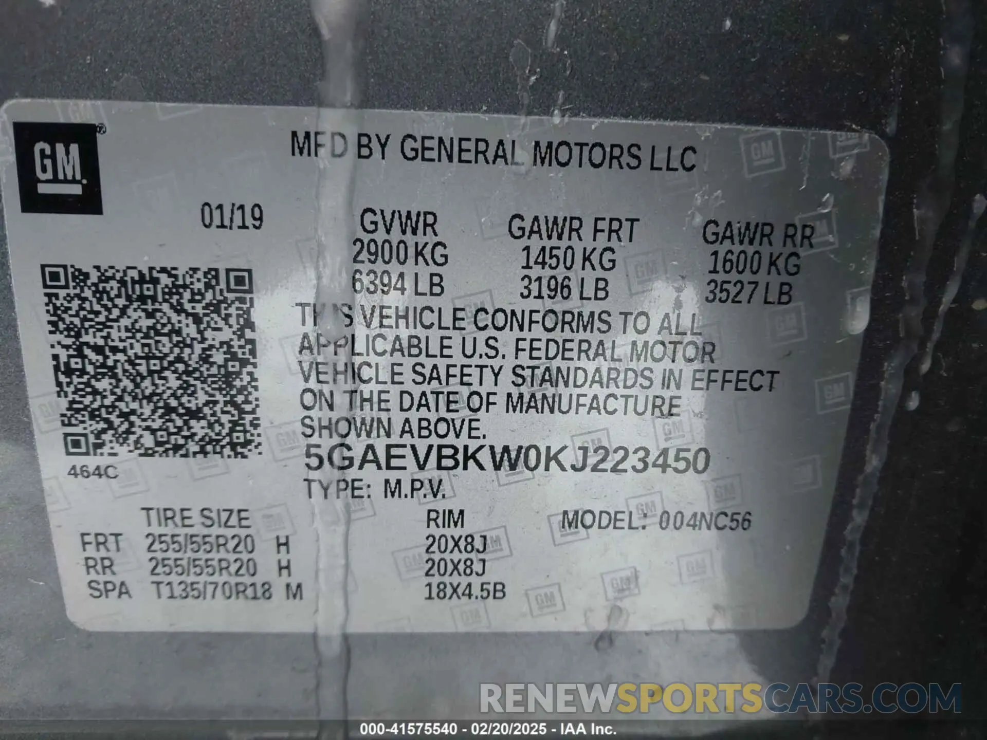 9 Photograph of a damaged car 5GAEVBKW0KJ223450 BUICK ENCLAVE 2019
