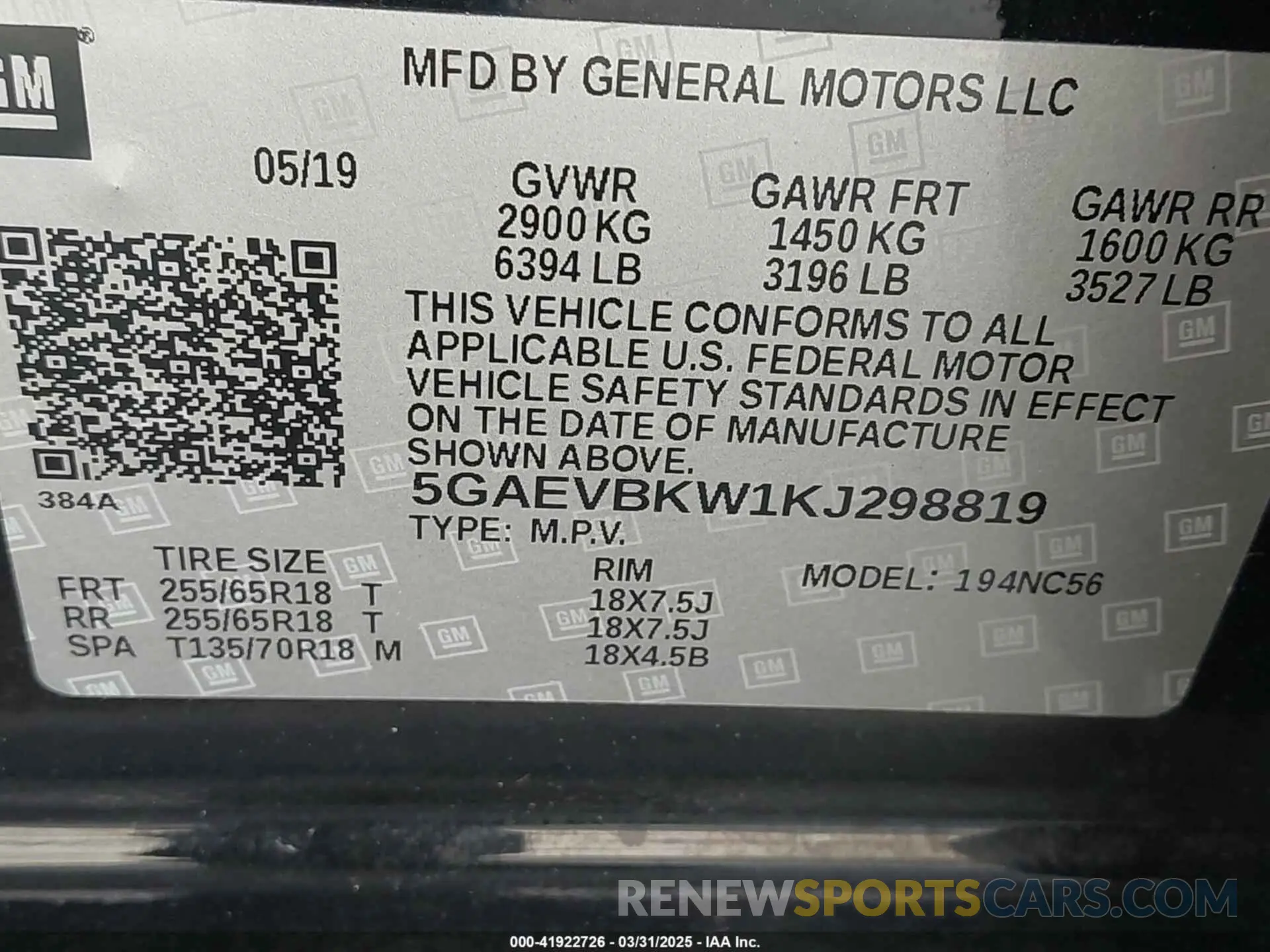 9 Photograph of a damaged car 5GAEVBKW1KJ298819 BUICK ENCLAVE 2019