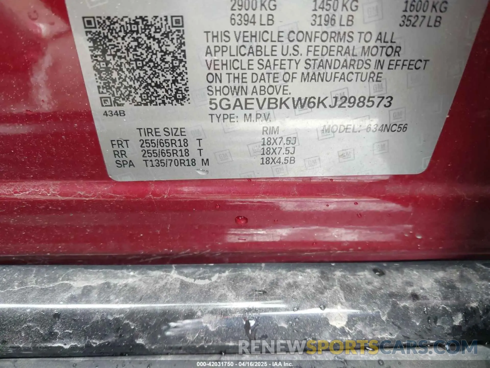 9 Photograph of a damaged car 5GAEVBKW6KJ298573 BUICK ENCLAVE 2019