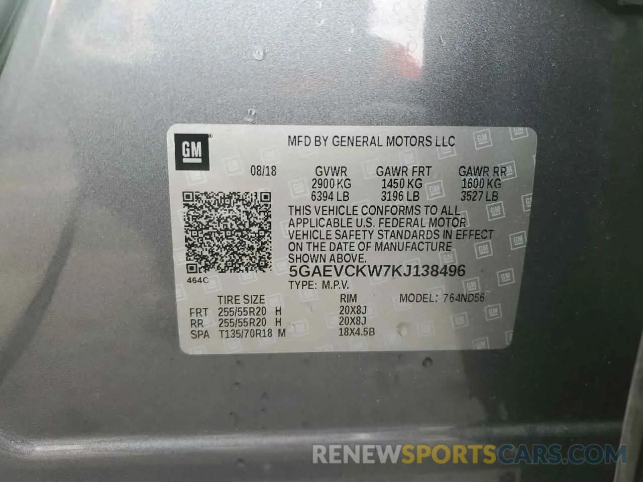 14 Photograph of a damaged car 5GAEVCKW7KJ138496 BUICK ENCLAVE 2019