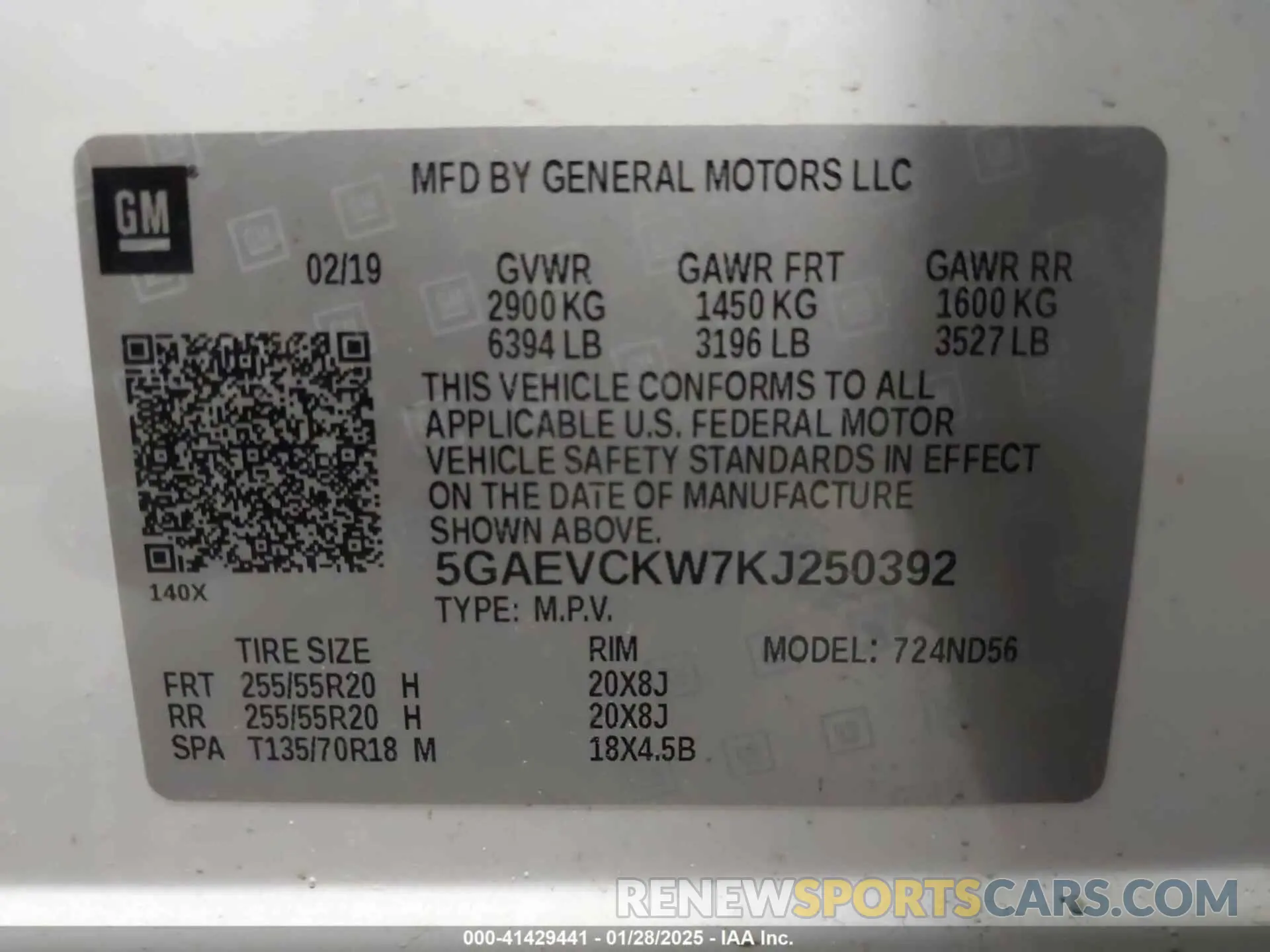 9 Photograph of a damaged car 5GAEVCKW7KJ250392 BUICK ENCLAVE 2019