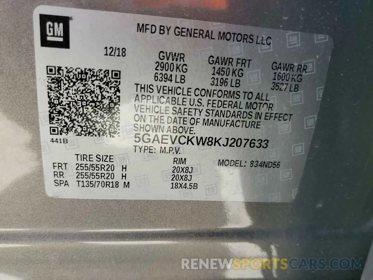13 Photograph of a damaged car 5GAEVCKW8KJ207633 BUICK ENCLAVE 2019