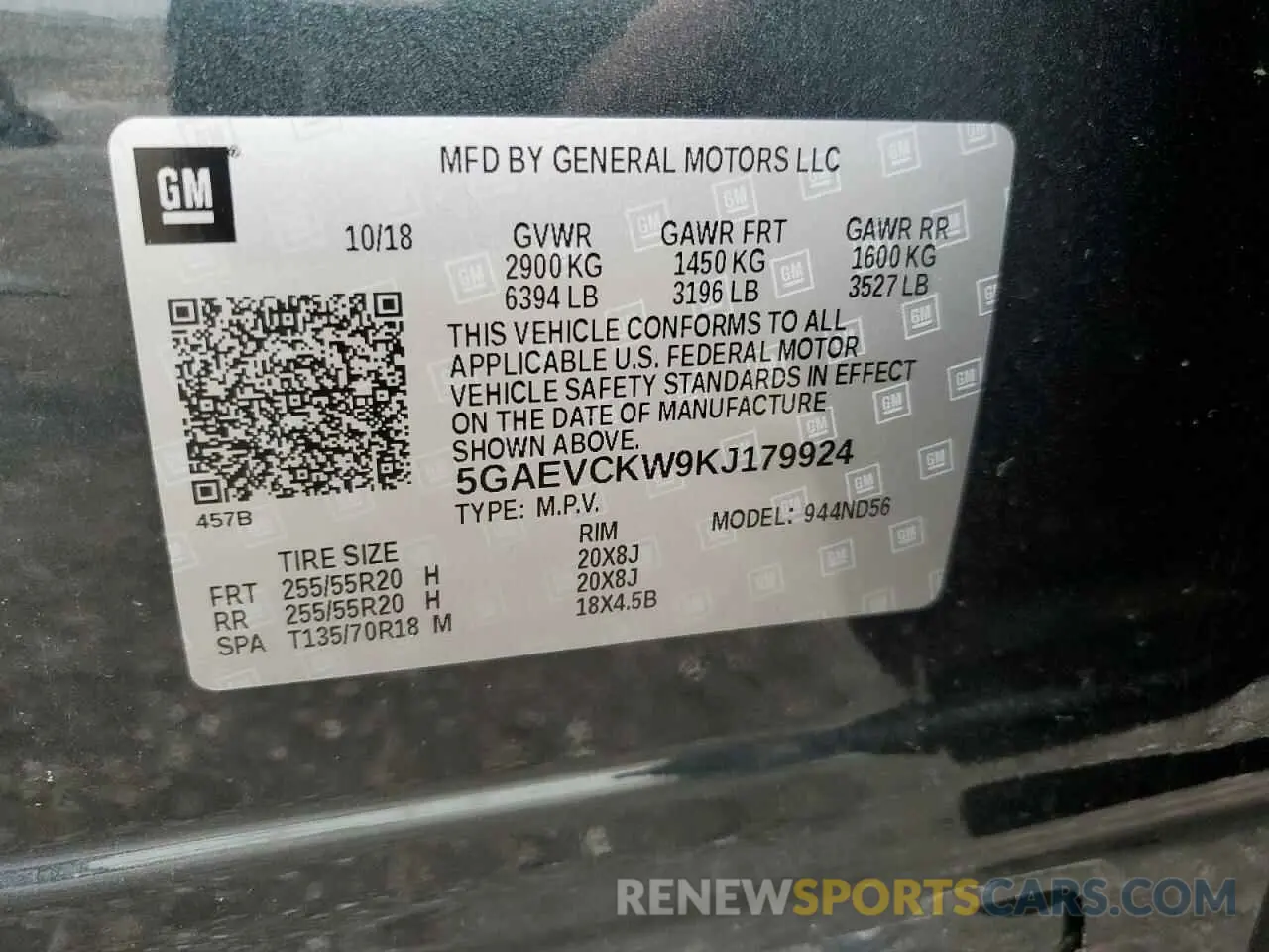 14 Photograph of a damaged car 5GAEVCKW9KJ179924 BUICK ENCLAVE 2019