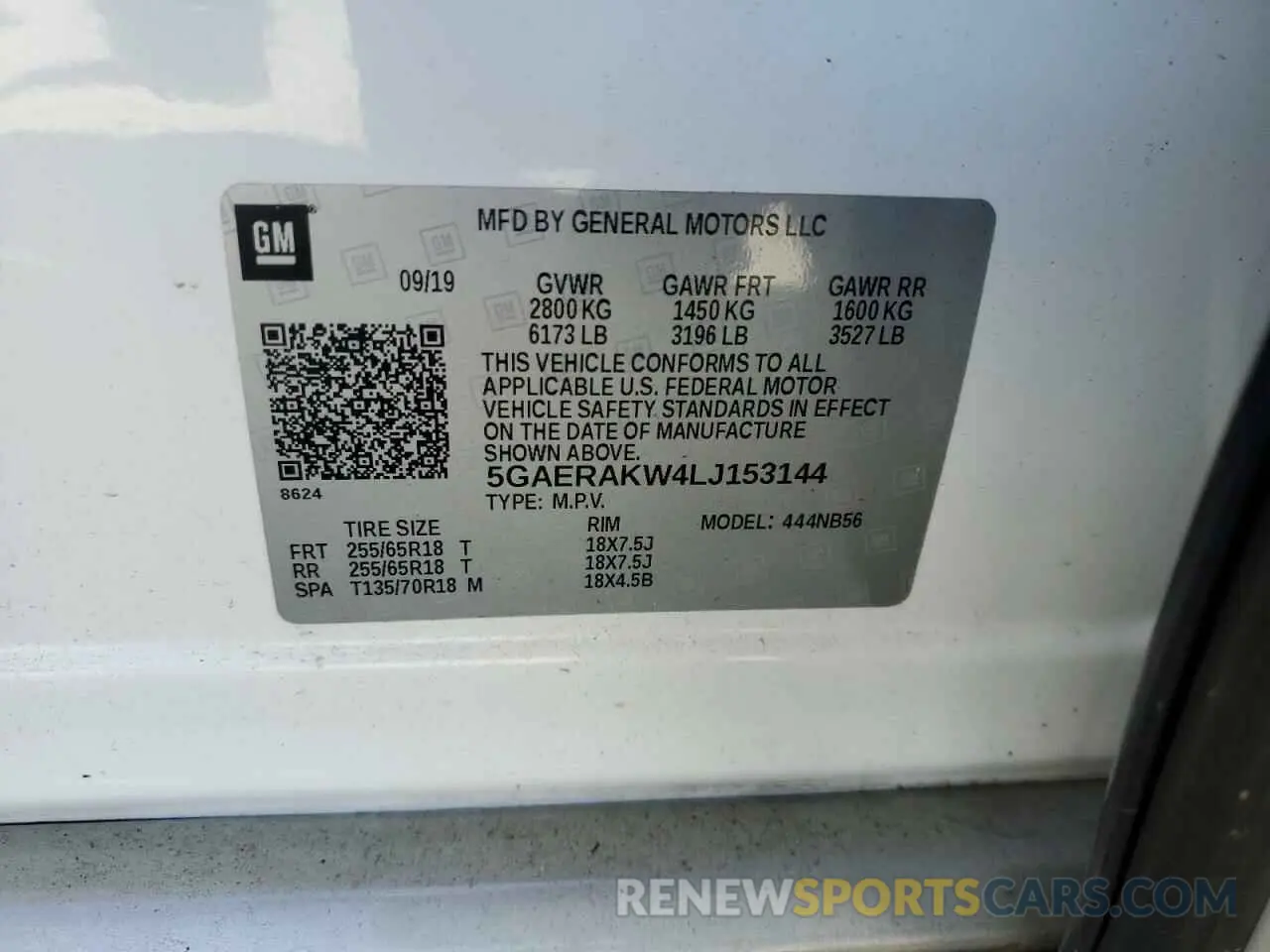 13 Photograph of a damaged car 5GAERAKW4LJ153144 BUICK ENCLAVE 2020