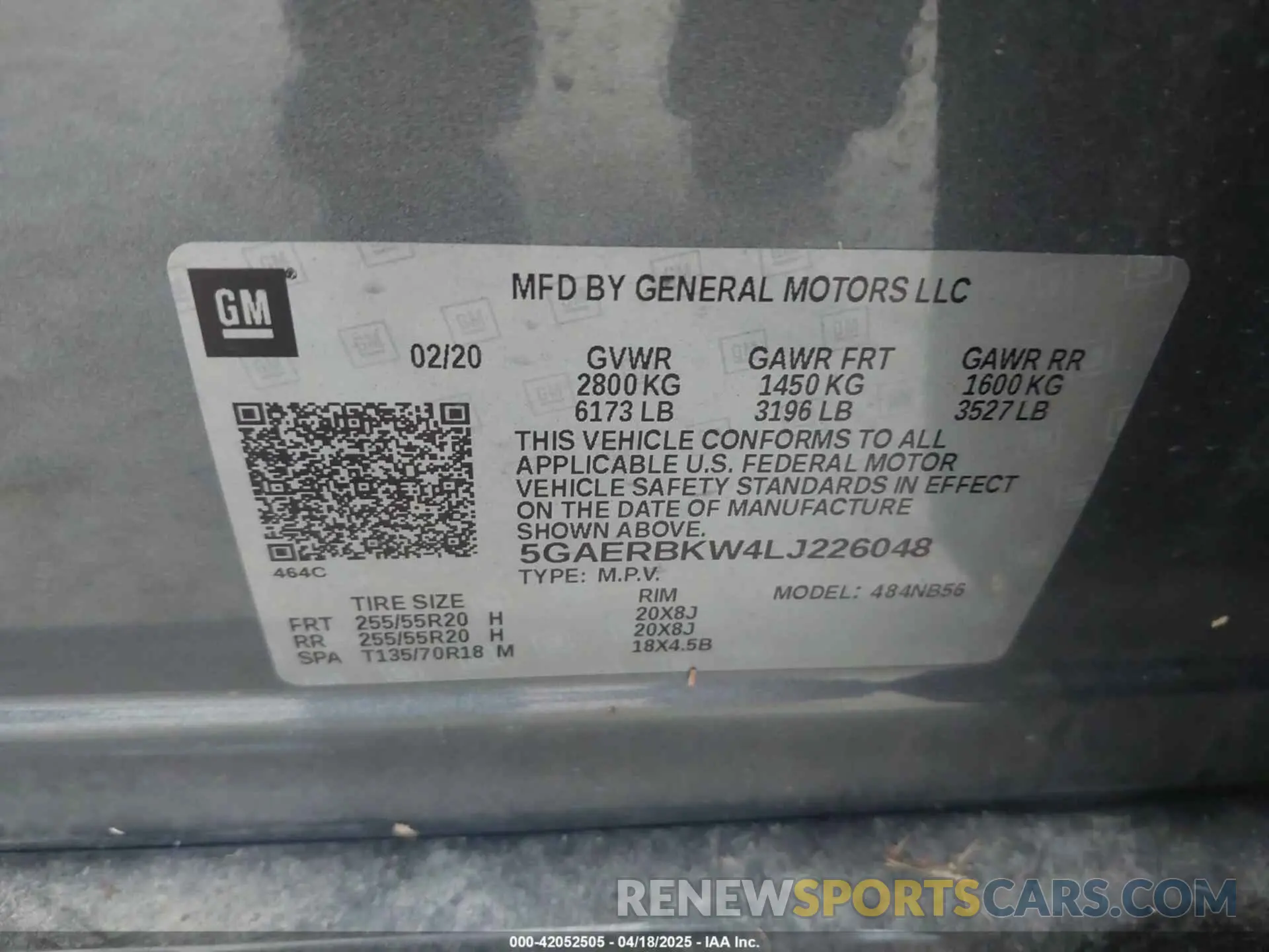 9 Photograph of a damaged car 5GAERBKW4LJ226048 BUICK ENCLAVE 2020