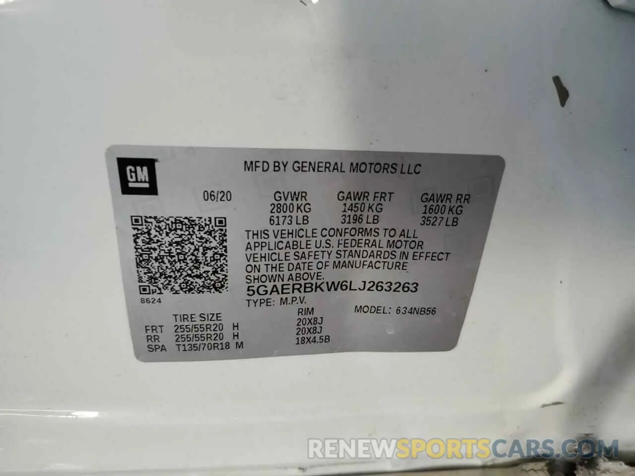 13 Photograph of a damaged car 5GAERBKW6LJ263263 BUICK ENCLAVE 2020