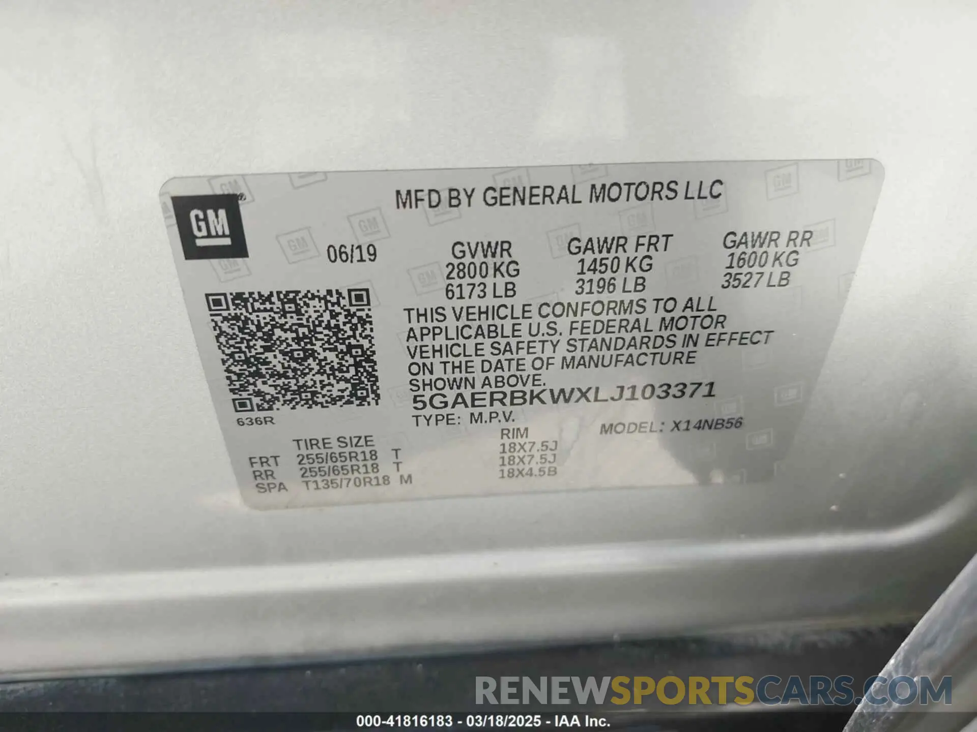 9 Photograph of a damaged car 5GAERBKWXLJ103371 BUICK ENCLAVE 2020