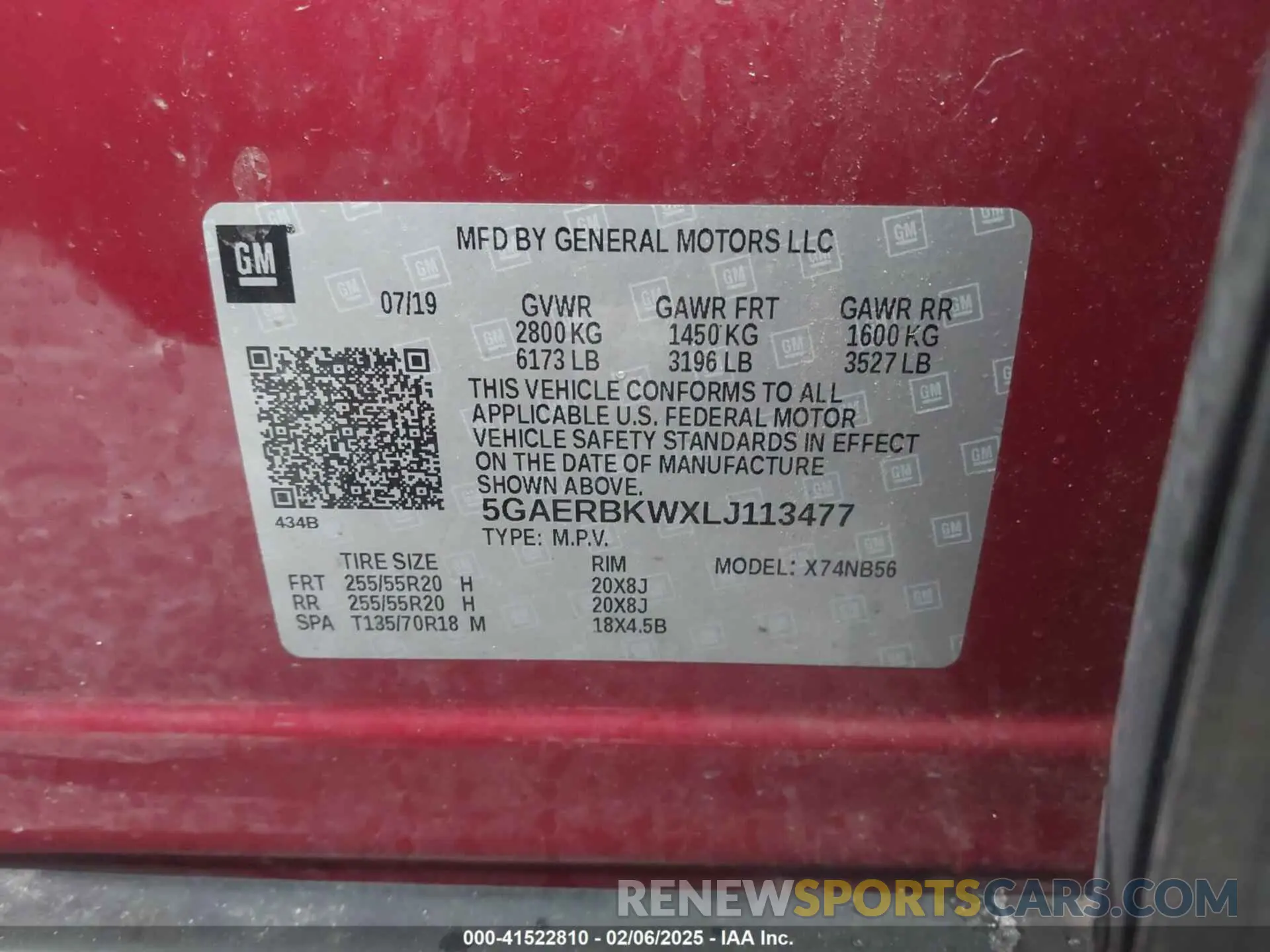 9 Photograph of a damaged car 5GAERBKWXLJ113477 BUICK ENCLAVE 2020
