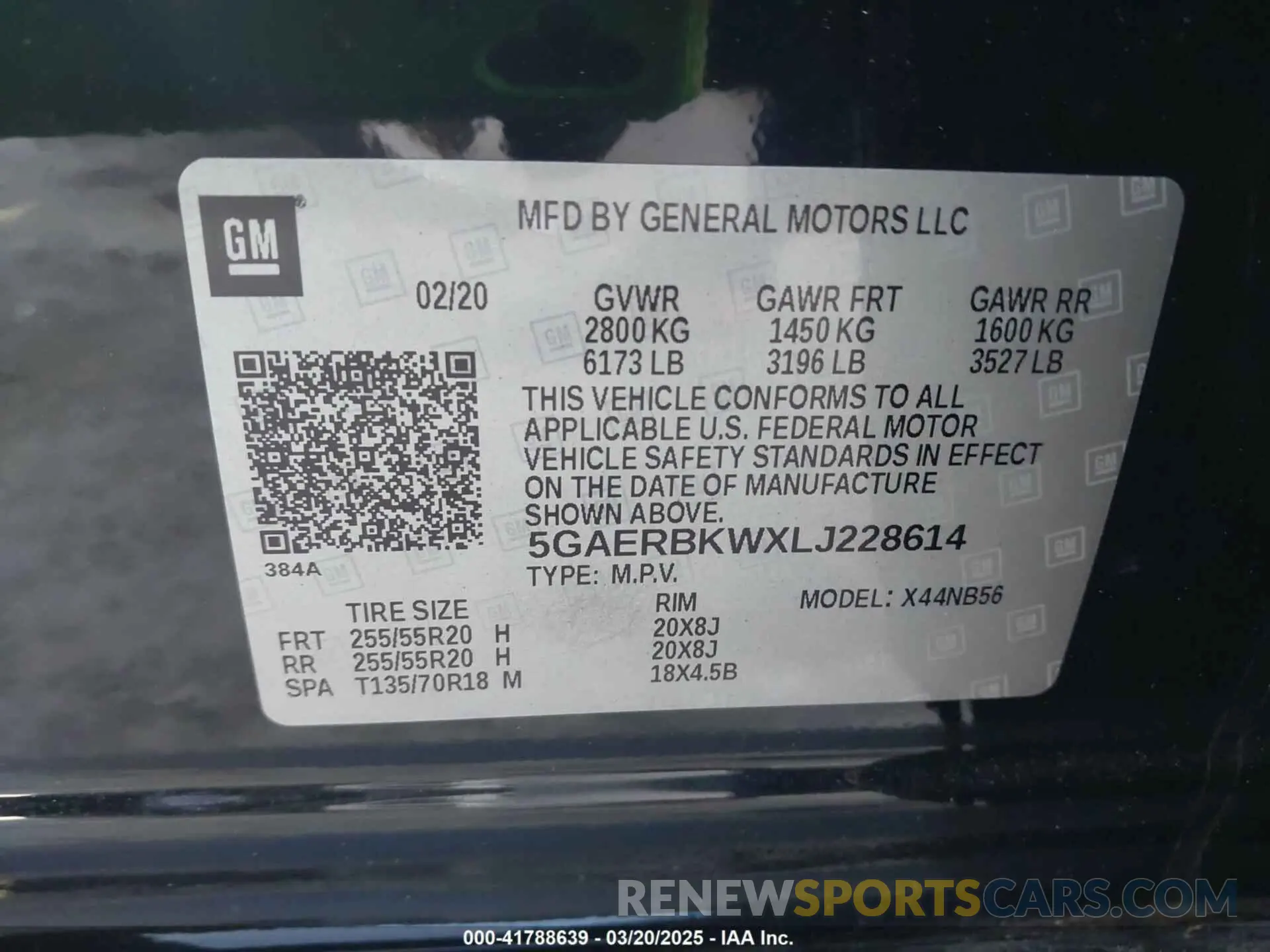 9 Photograph of a damaged car 5GAERBKWXLJ228614 BUICK ENCLAVE 2020