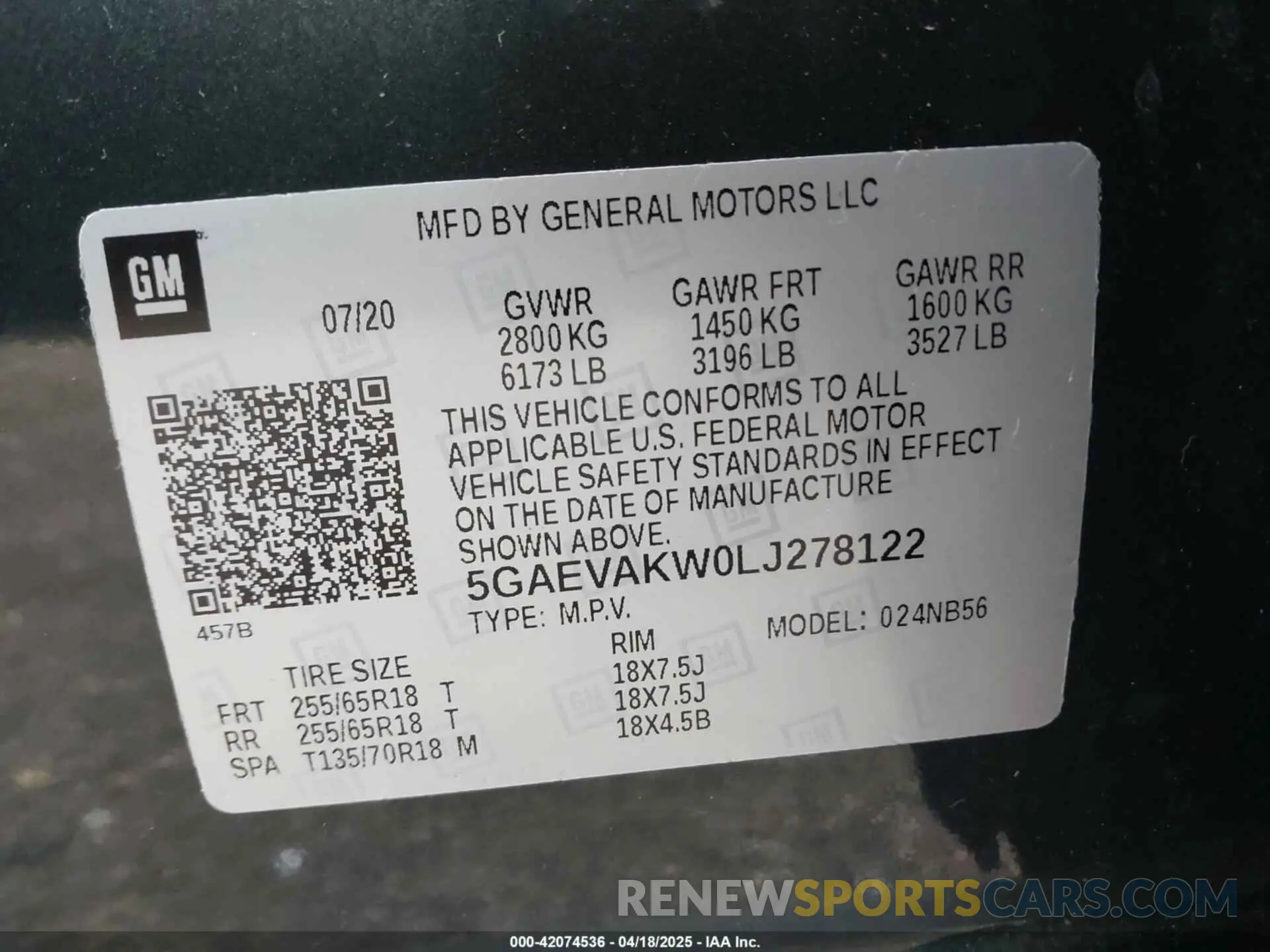 9 Photograph of a damaged car 5GAEVAKW0LJ278122 BUICK ENCLAVE 2020