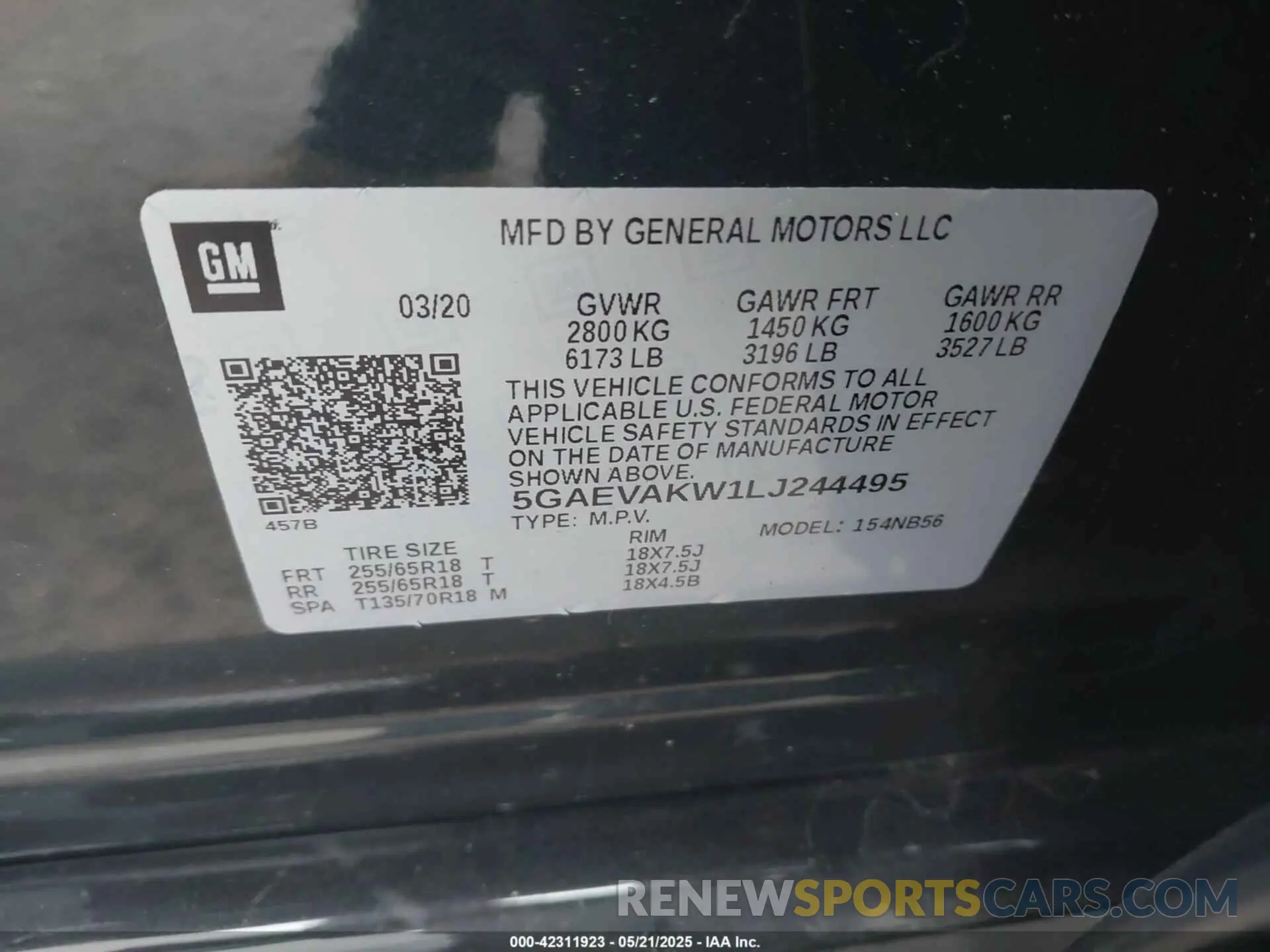 9 Photograph of a damaged car 5GAEVAKW1LJ244495 BUICK ENCLAVE 2020