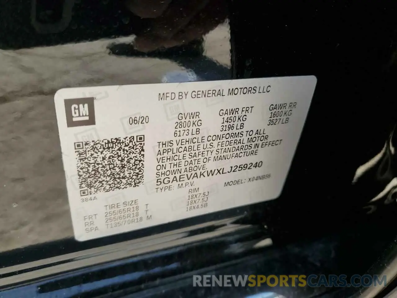 13 Photograph of a damaged car 5GAEVAKWXLJ259240 BUICK ENCLAVE 2020