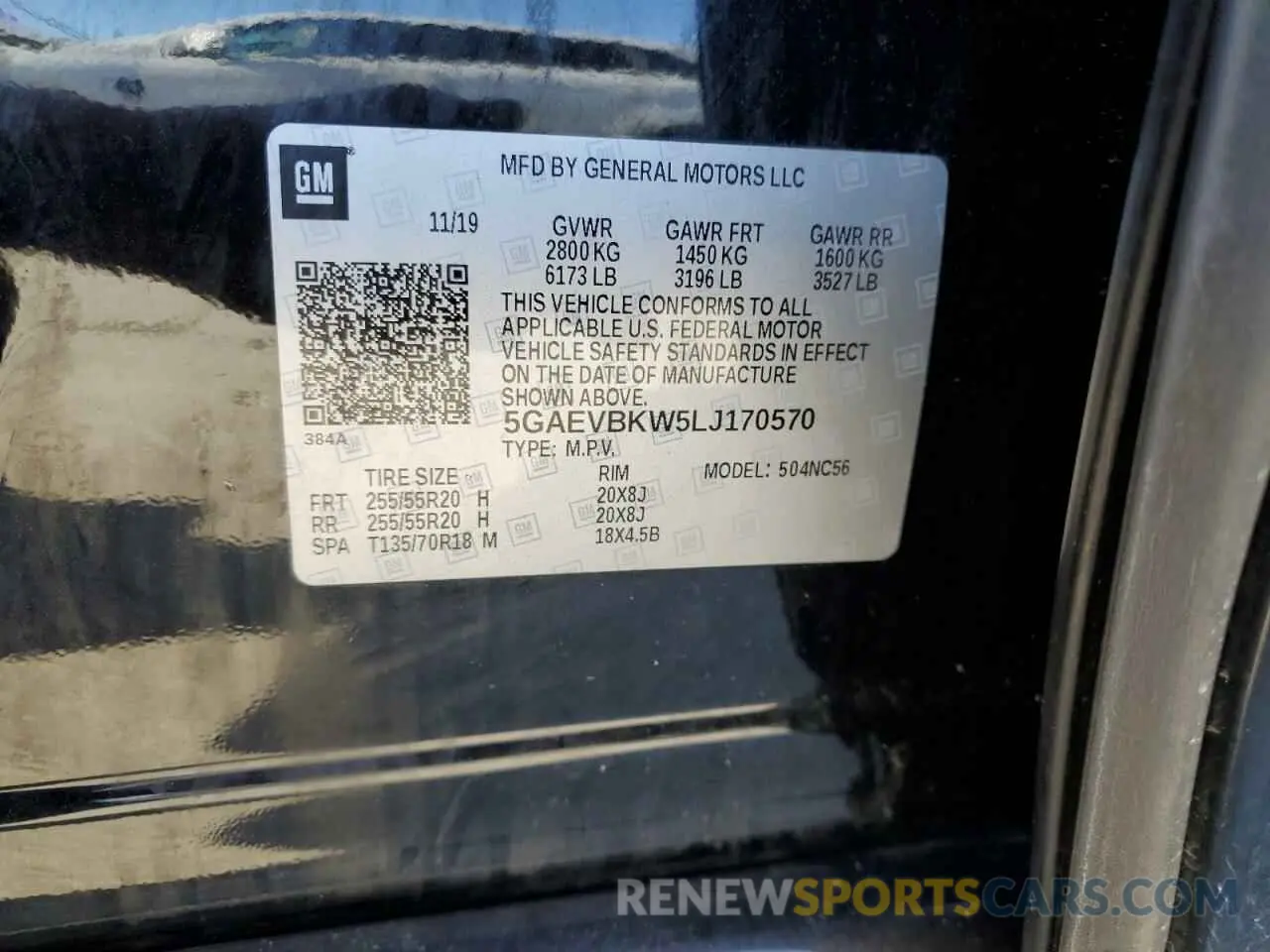 13 Photograph of a damaged car 5GAEVBKW5LJ170570 BUICK ENCLAVE 2020