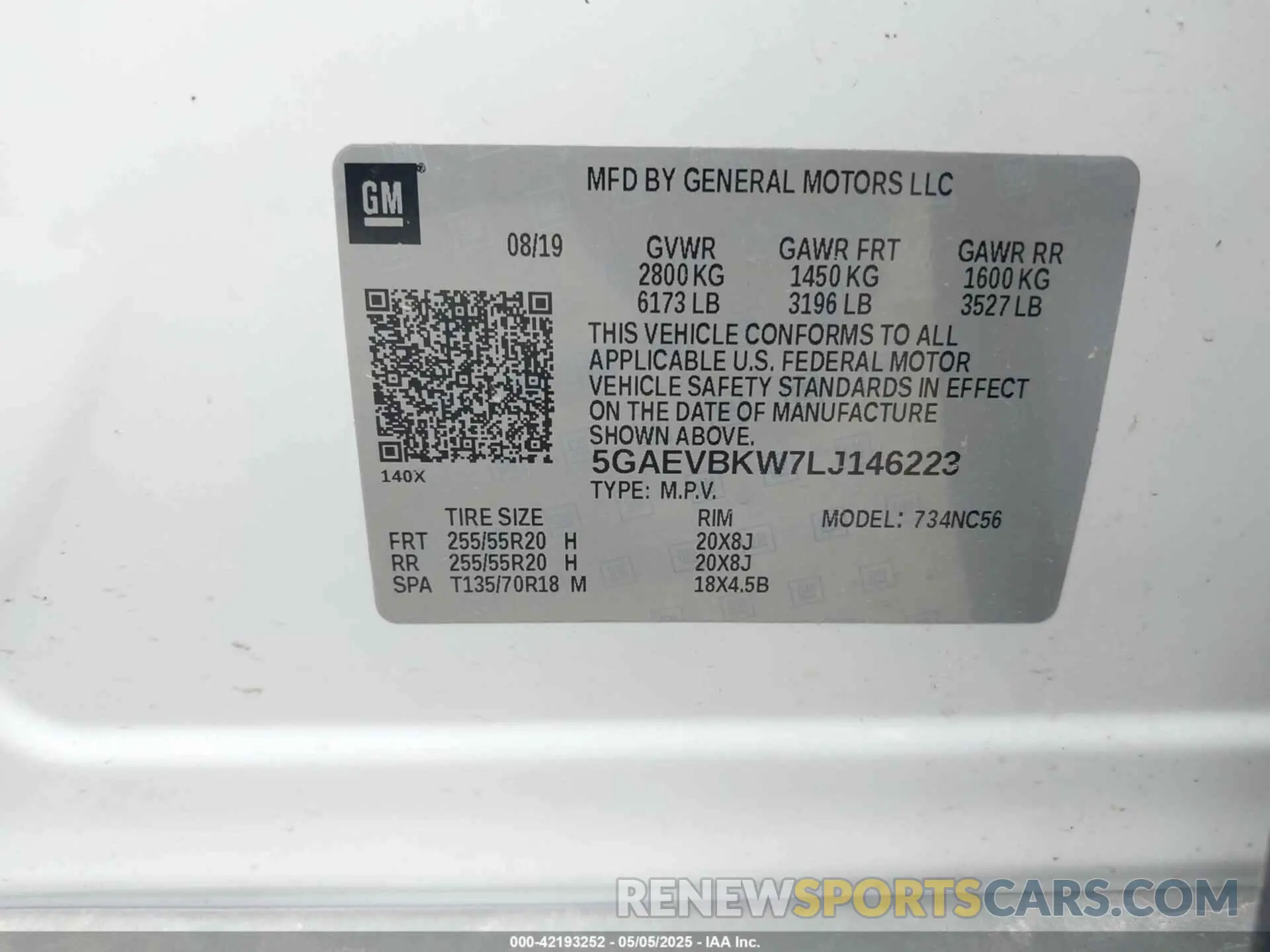 9 Photograph of a damaged car 5GAEVBKW7LJ146223 BUICK ENCLAVE 2020