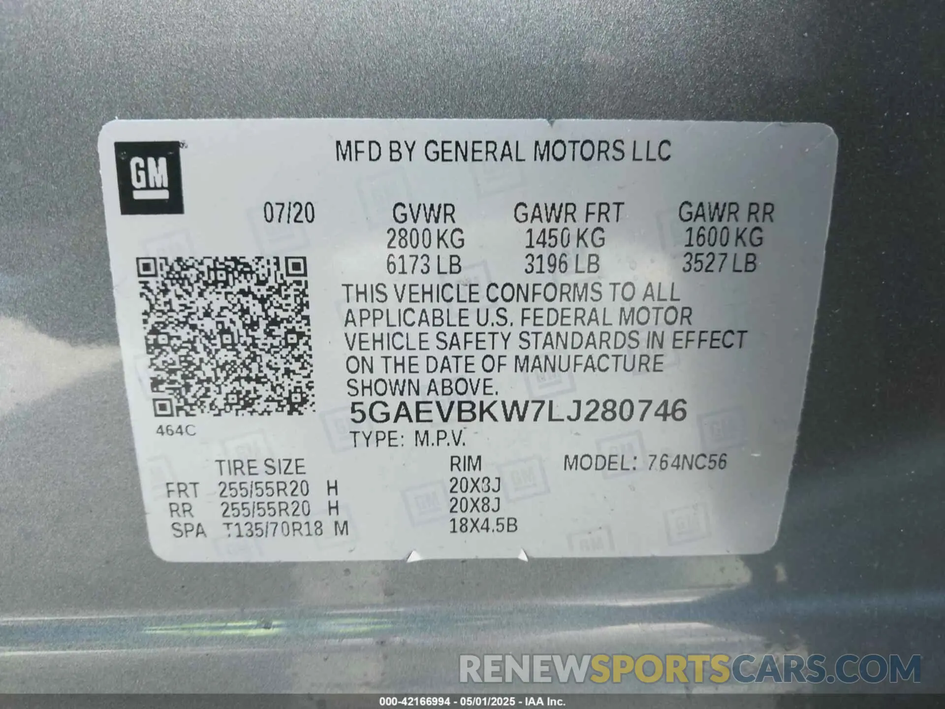 9 Photograph of a damaged car 5GAEVBKW7LJ280746 BUICK ENCLAVE 2020