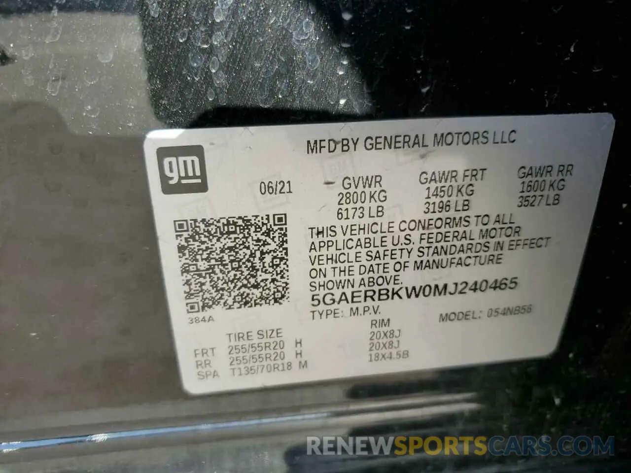 13 Photograph of a damaged car 5GAERBKW0MJ240465 BUICK ENCLAVE 2021