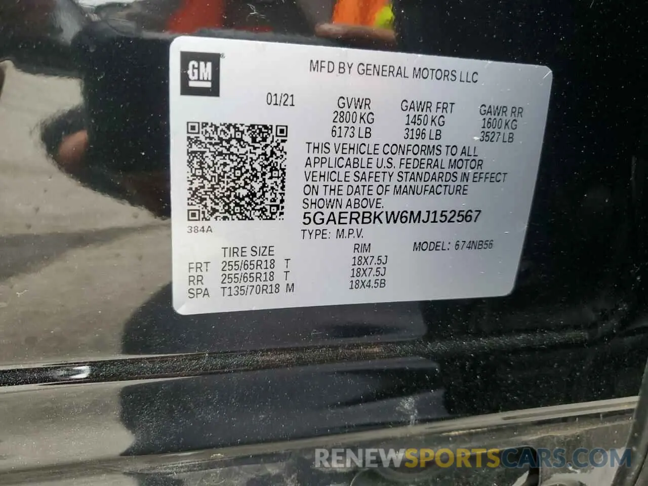 13 Photograph of a damaged car 5GAERBKW6MJ152567 BUICK ENCLAVE 2021