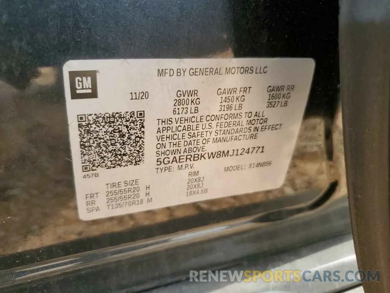 13 Photograph of a damaged car 5GAERBKW8MJ124771 BUICK ENCLAVE 2021