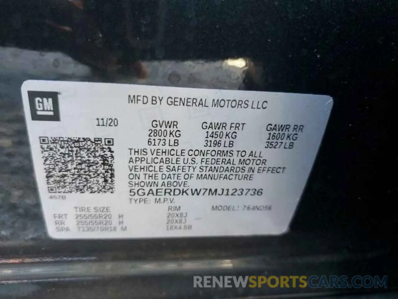 14 Photograph of a damaged car 5GAERDKW7MJ123736 BUICK ENCLAVE 2021