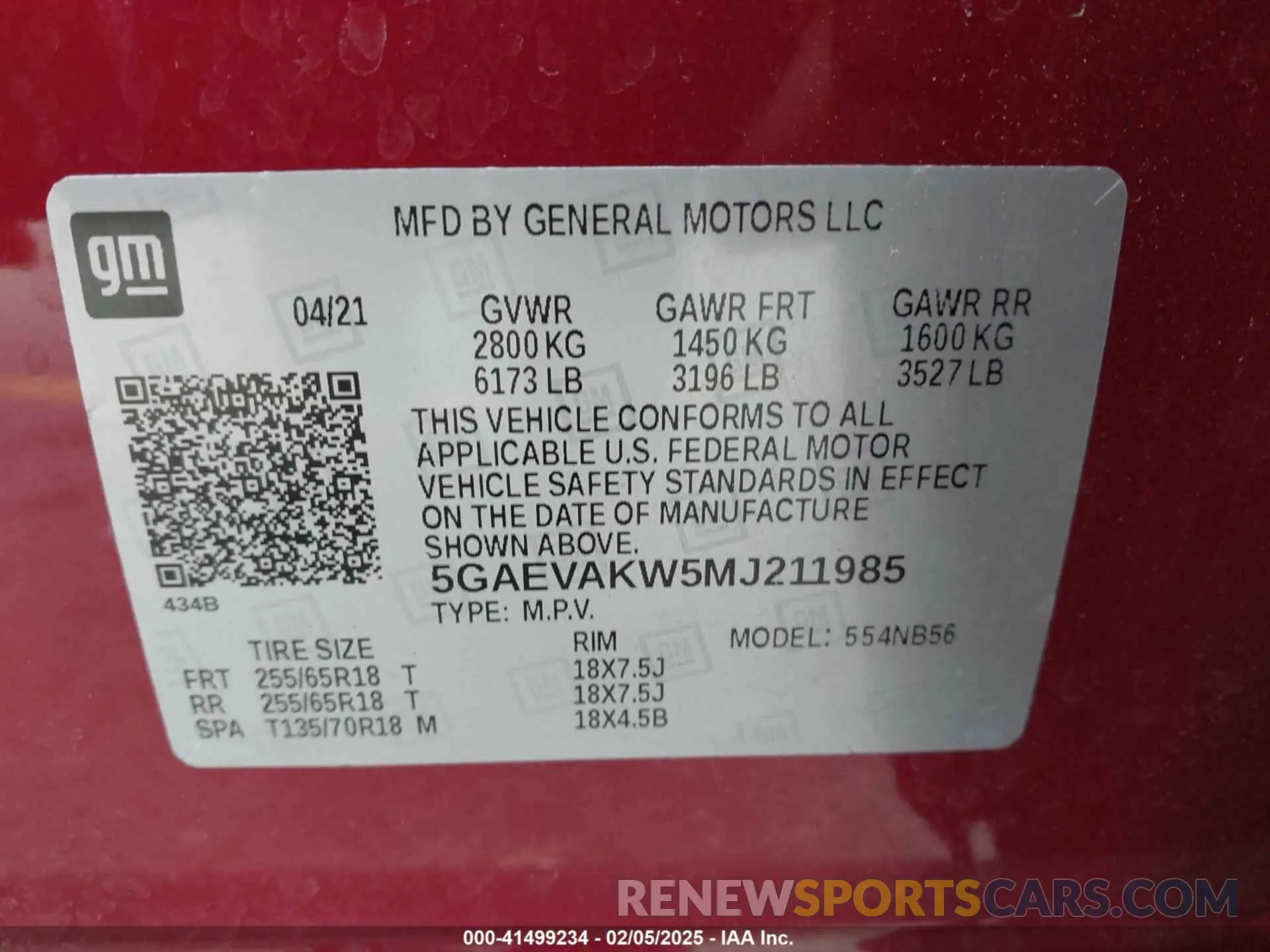 9 Photograph of a damaged car 5GAEVAKW5MJ211985 BUICK ENCLAVE 2021