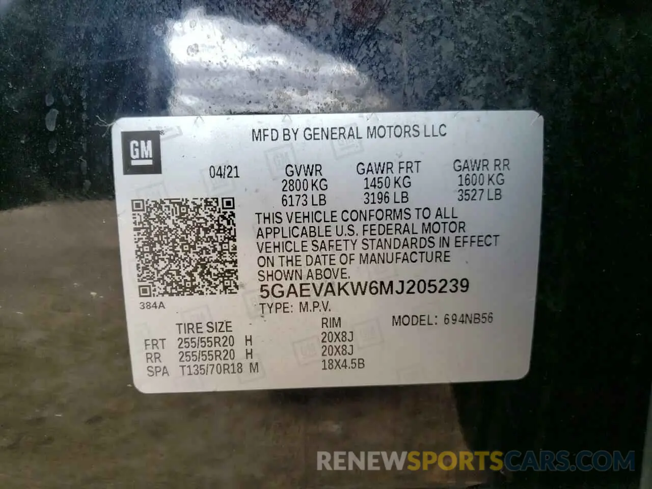 14 Photograph of a damaged car 5GAEVAKW6MJ205239 BUICK ENCLAVE 2021