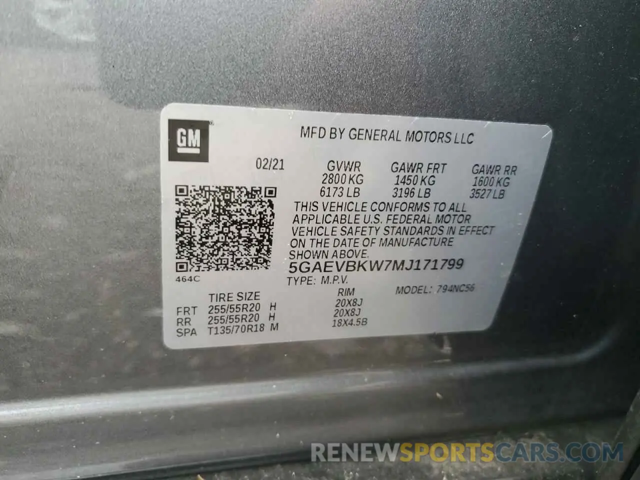 13 Photograph of a damaged car 5GAEVBKW7MJ171799 BUICK ENCLAVE 2021