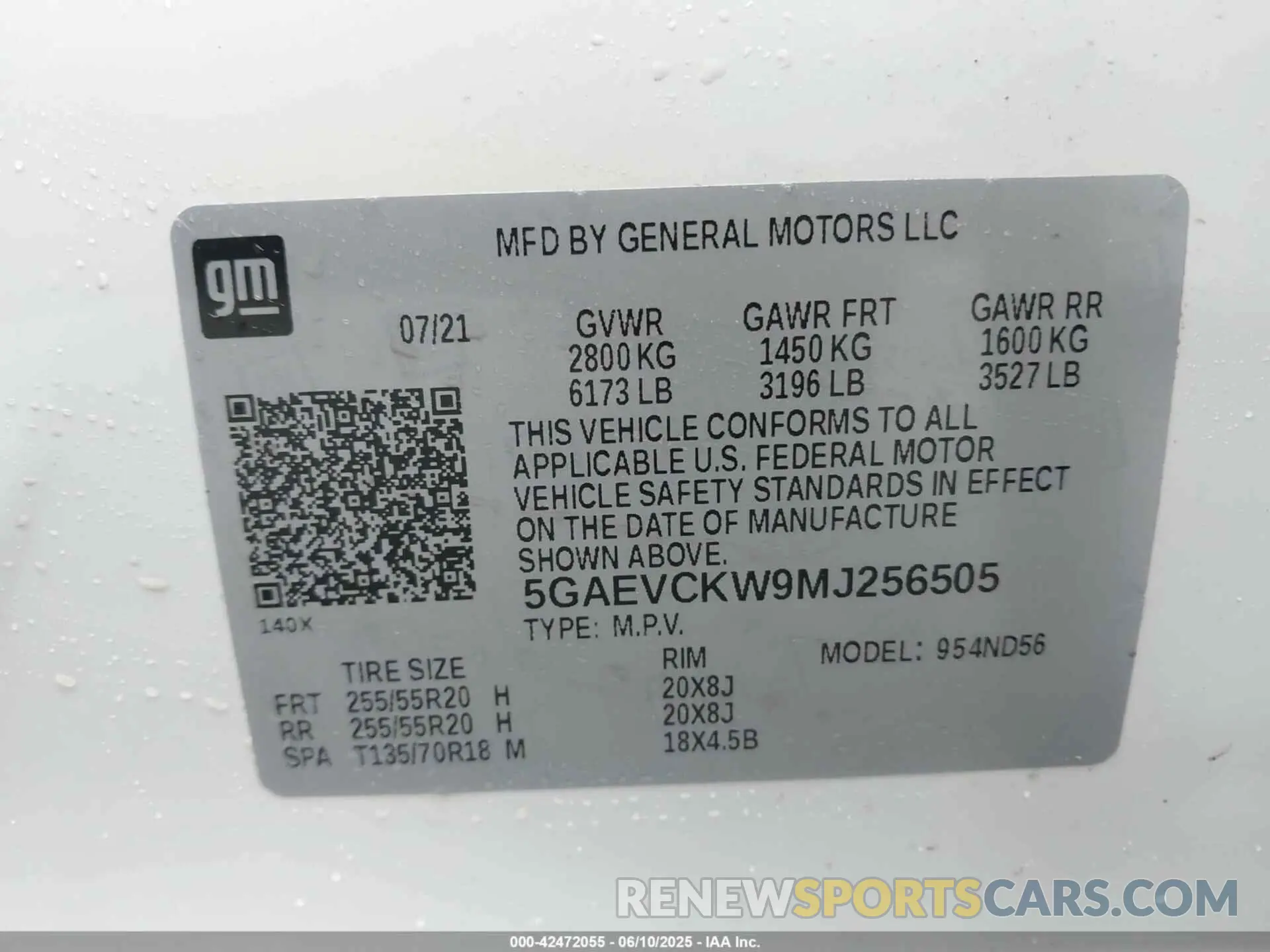 9 Photograph of a damaged car 5GAEVCKW9MJ256505 BUICK ENCLAVE 2021