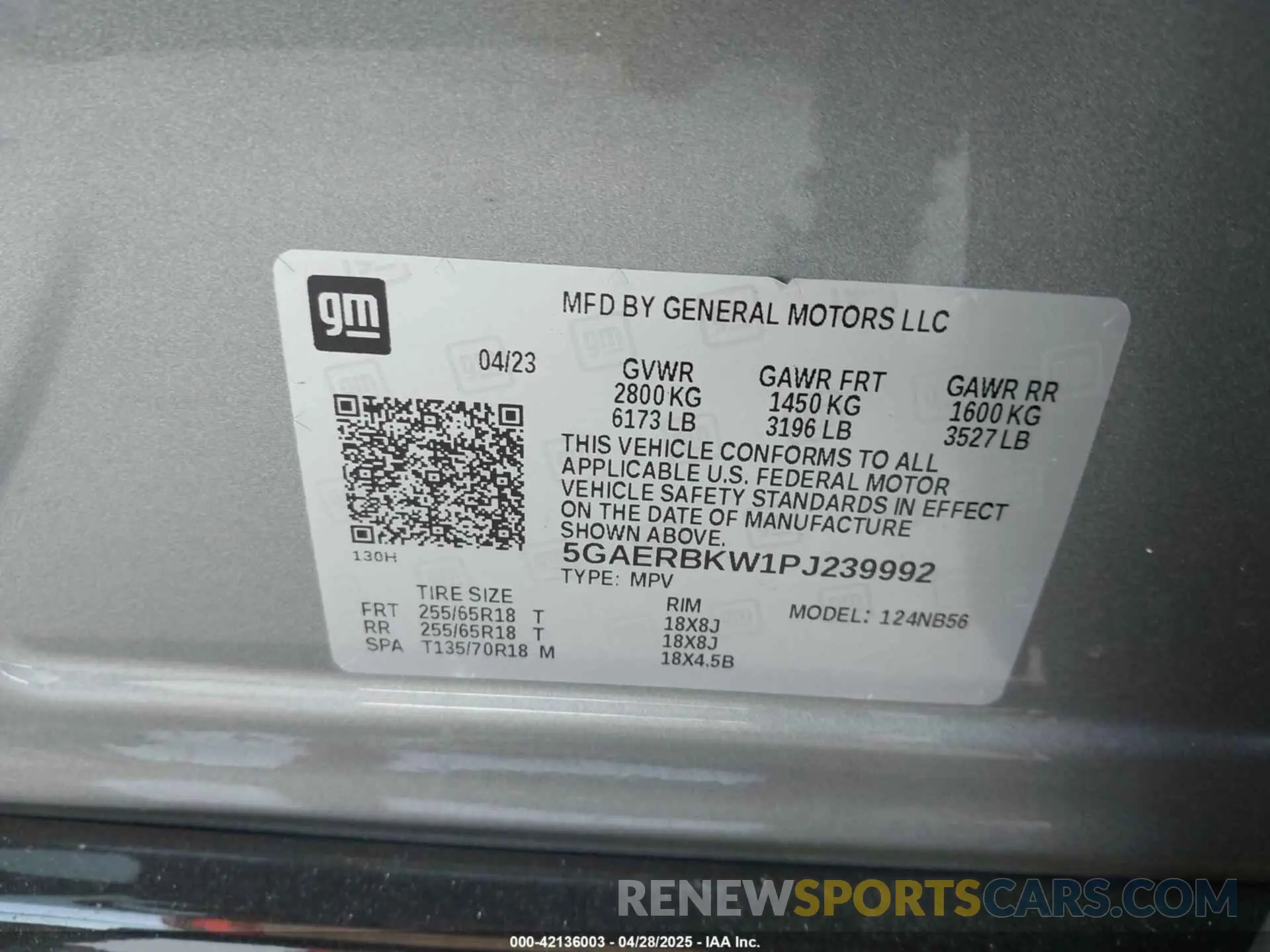 9 Photograph of a damaged car 5GAERBKW1PJ239992 BUICK ENCLAVE 2023