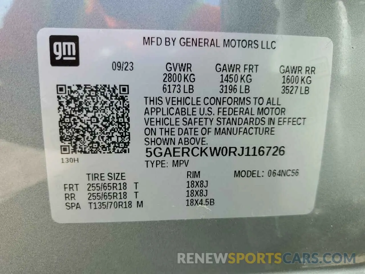 13 Photograph of a damaged car 5GAERCKW0RJ116726 BUICK ENCLAVE 2024