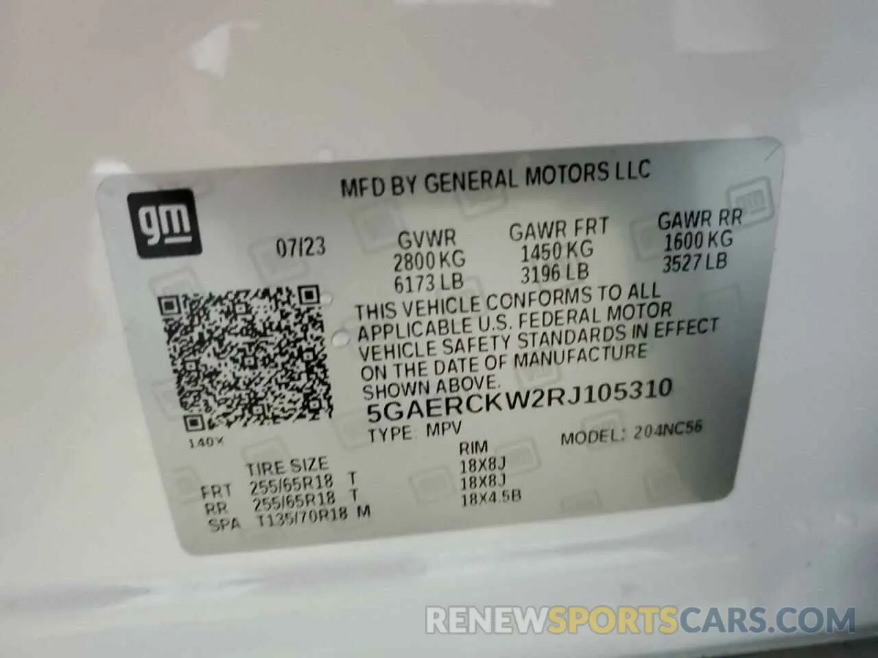 14 Photograph of a damaged car 5GAERCKW2RJ105310 BUICK ENCLAVE 2024